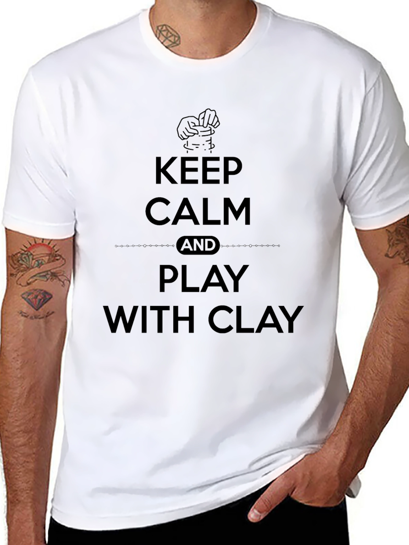 Keep Calm and Play with Clay Black T-Shirt