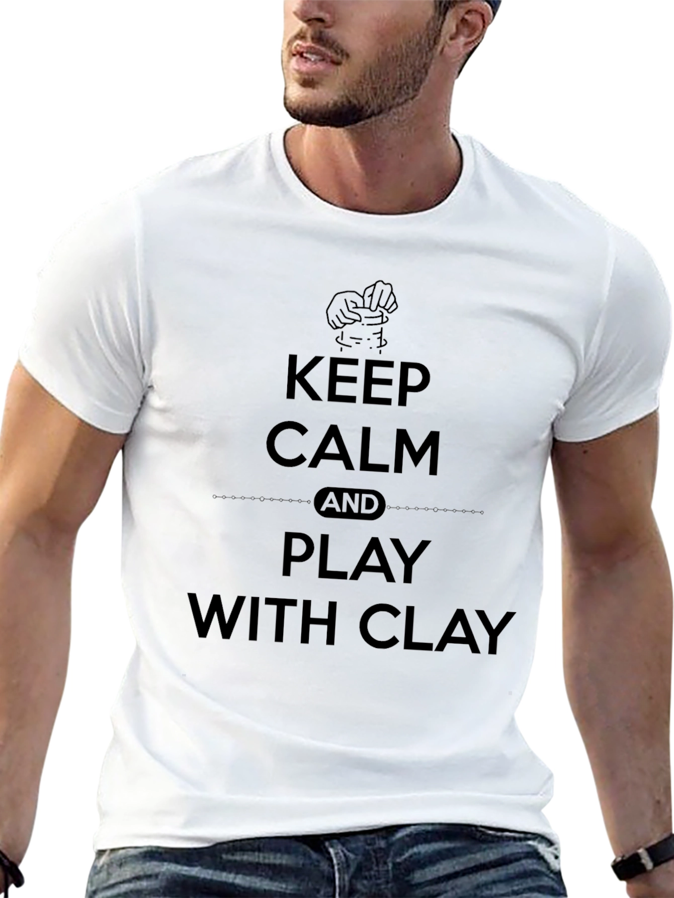 Keep Calm and Play with Clay Black T-Shirt