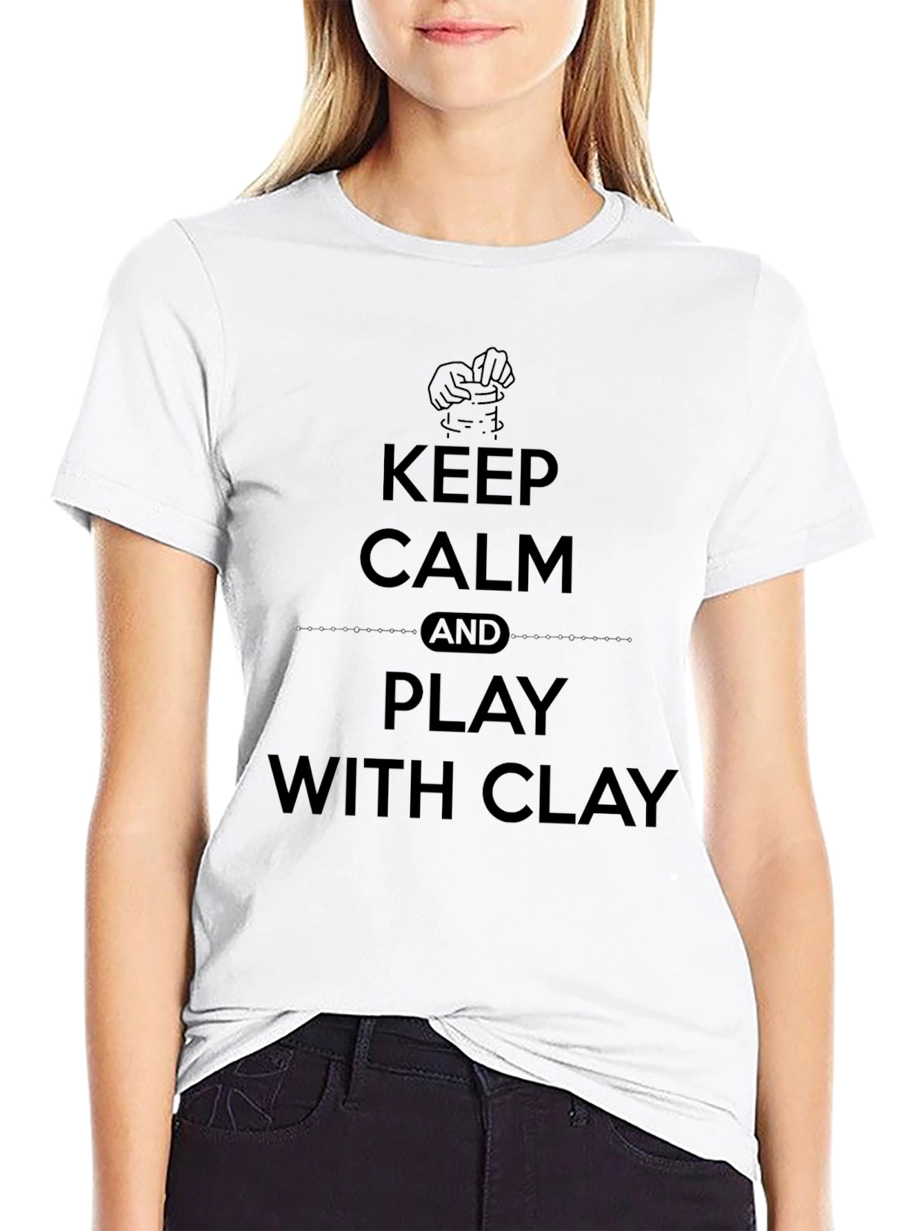 Keep Calm and Play with Clay Black T-Shirt