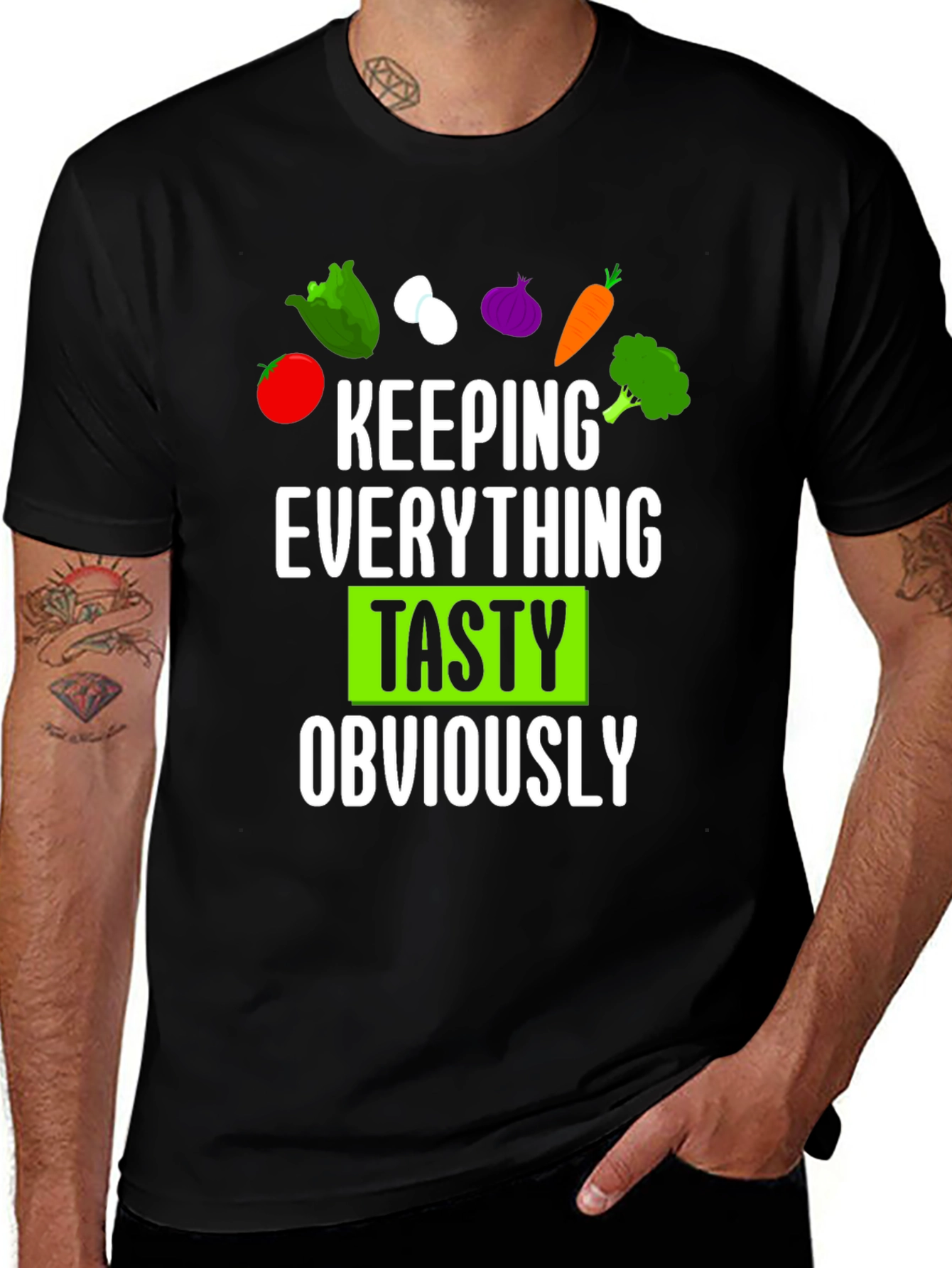 Keeping Everything Tasty Mens Black T-Shirt