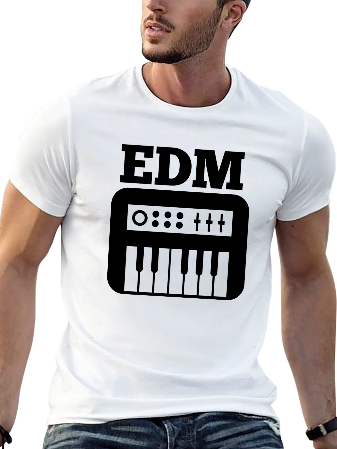 EDM Music Keyboard T-Shirt - Black Graphic Tee