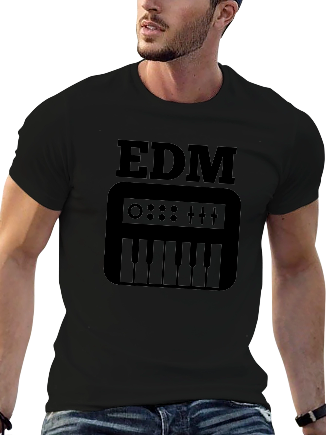 EDM Music Keyboard T-Shirt - Black Graphic Tee