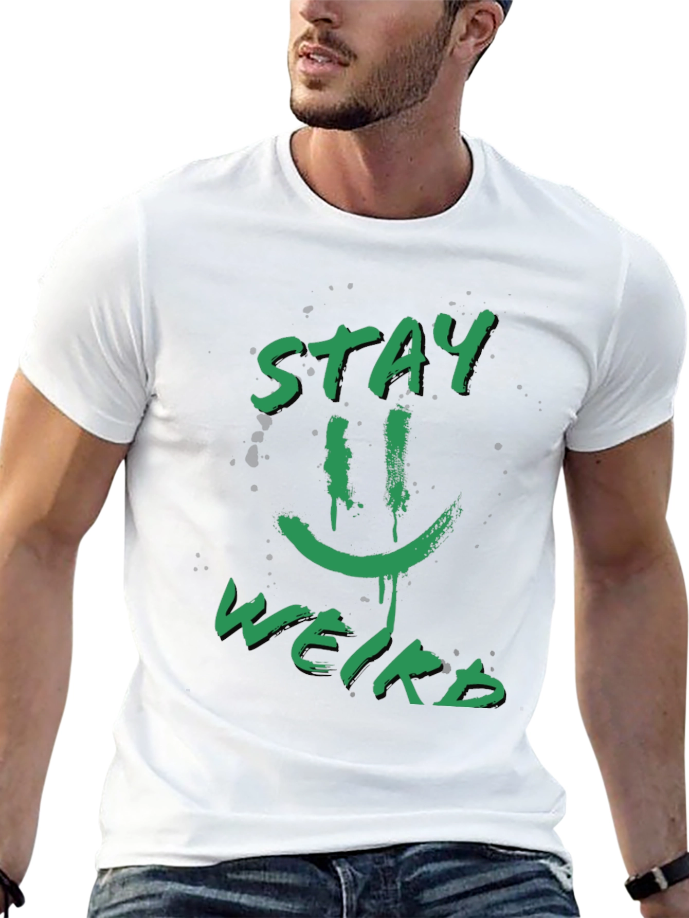 Stay Weird Graphic Tee - Funky Black T-Shirt