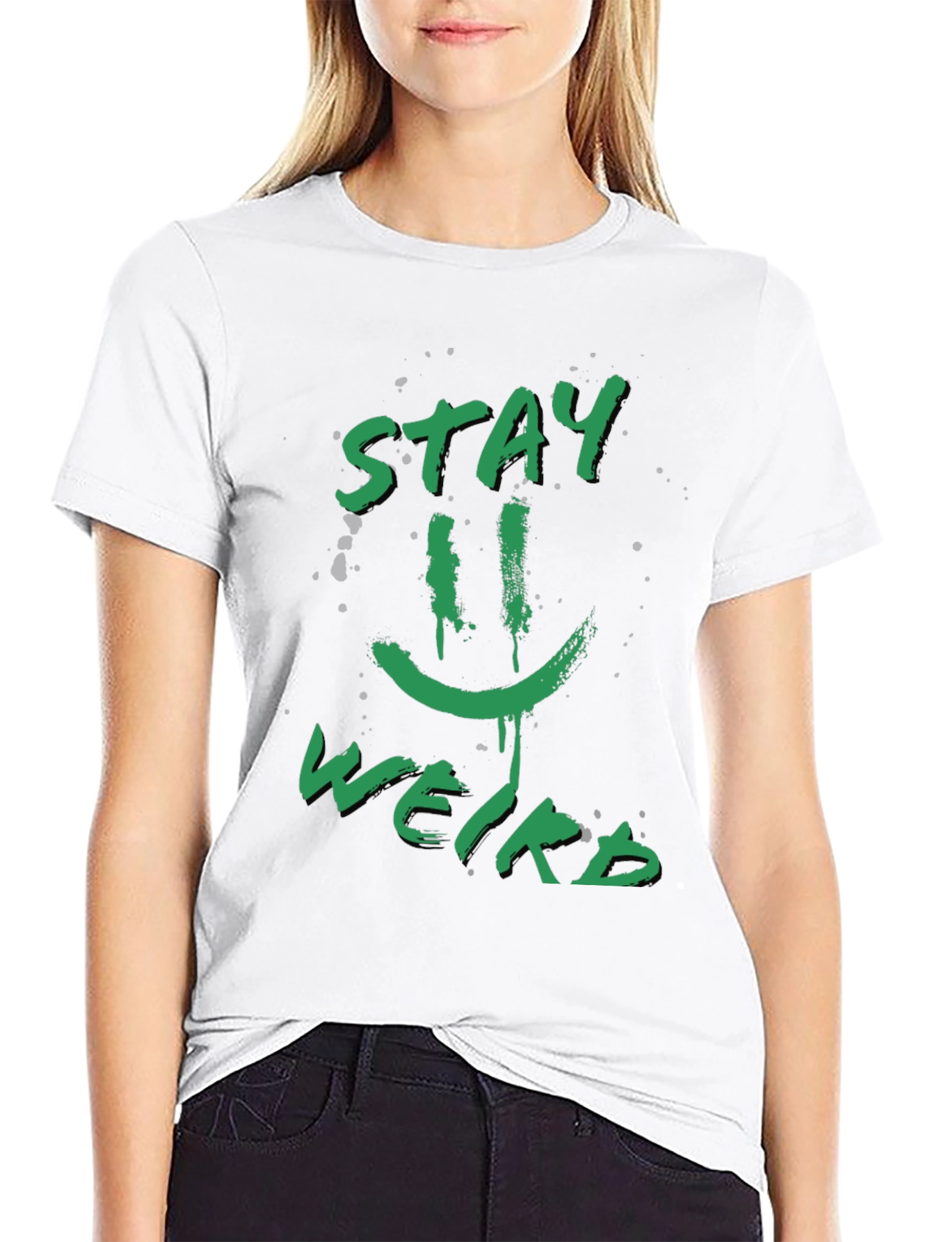 Stay Weird Graphic Tee - Funky Black T-Shirt