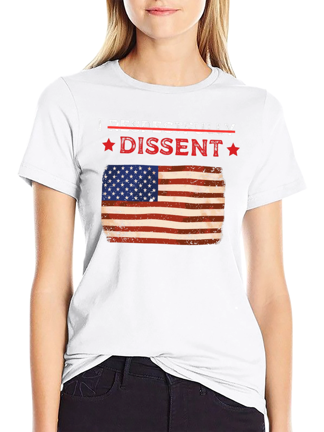 Respectfully Dissent USA Flag Graphic Tee