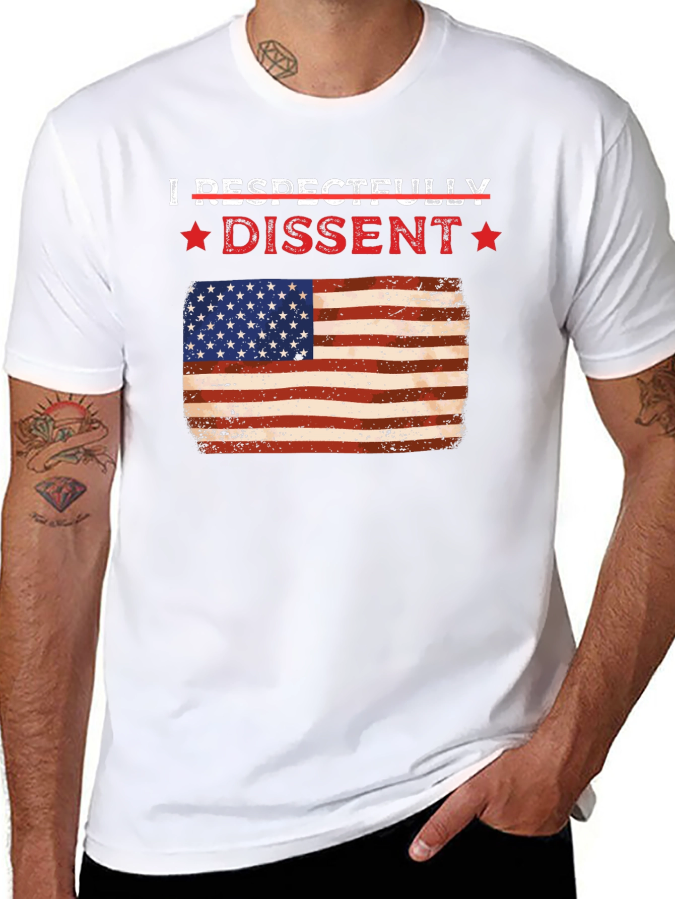 Respectfully Dissent USA Flag Graphic Tee