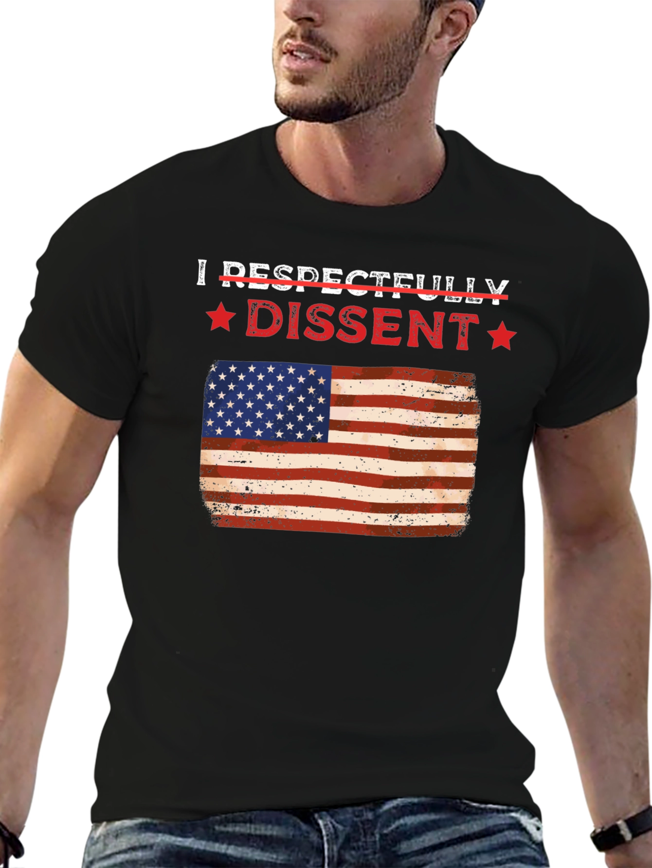 Respectfully Dissent USA Flag Graphic Tee