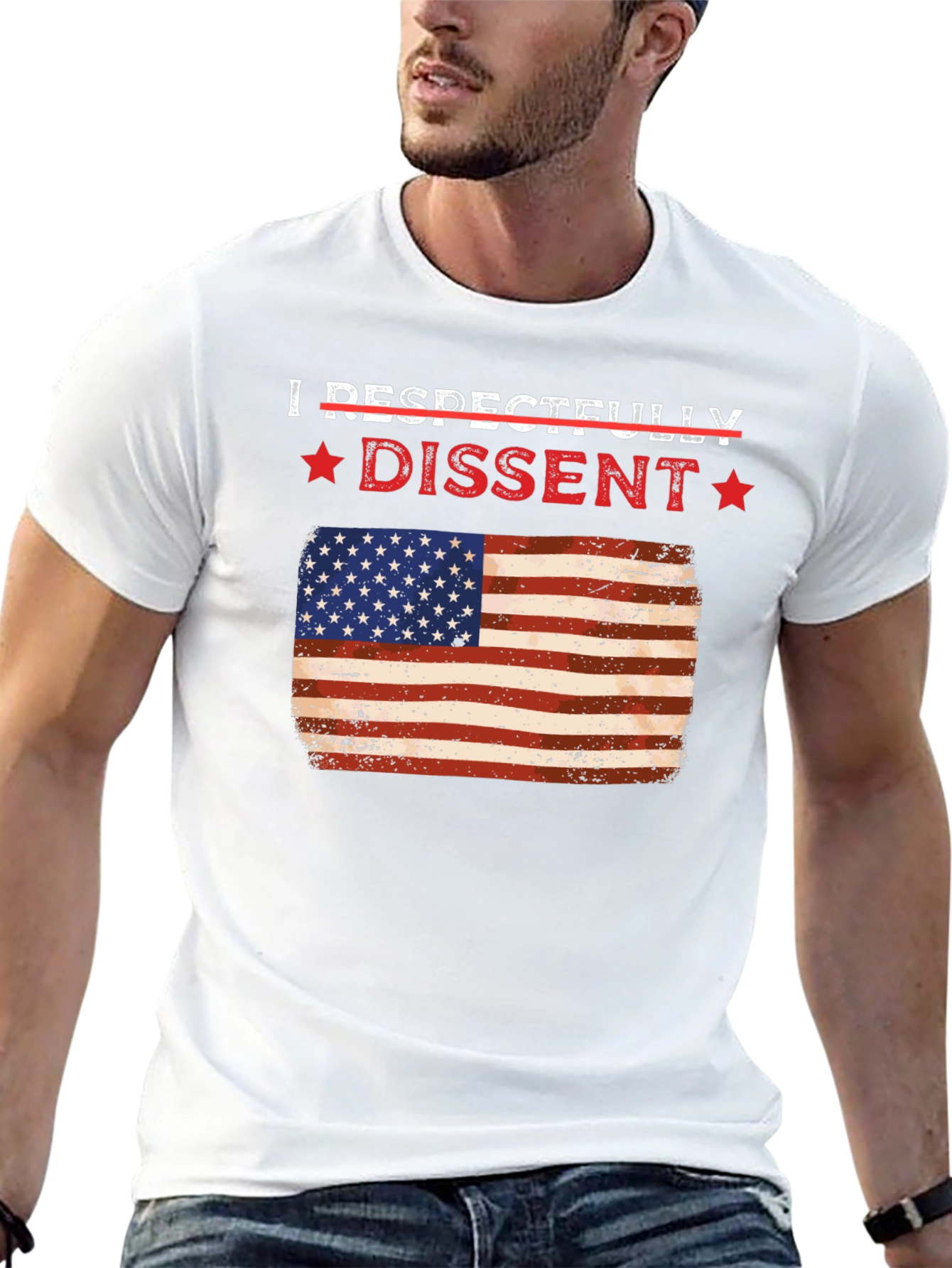 Respectfully Dissent USA Flag Graphic Tee