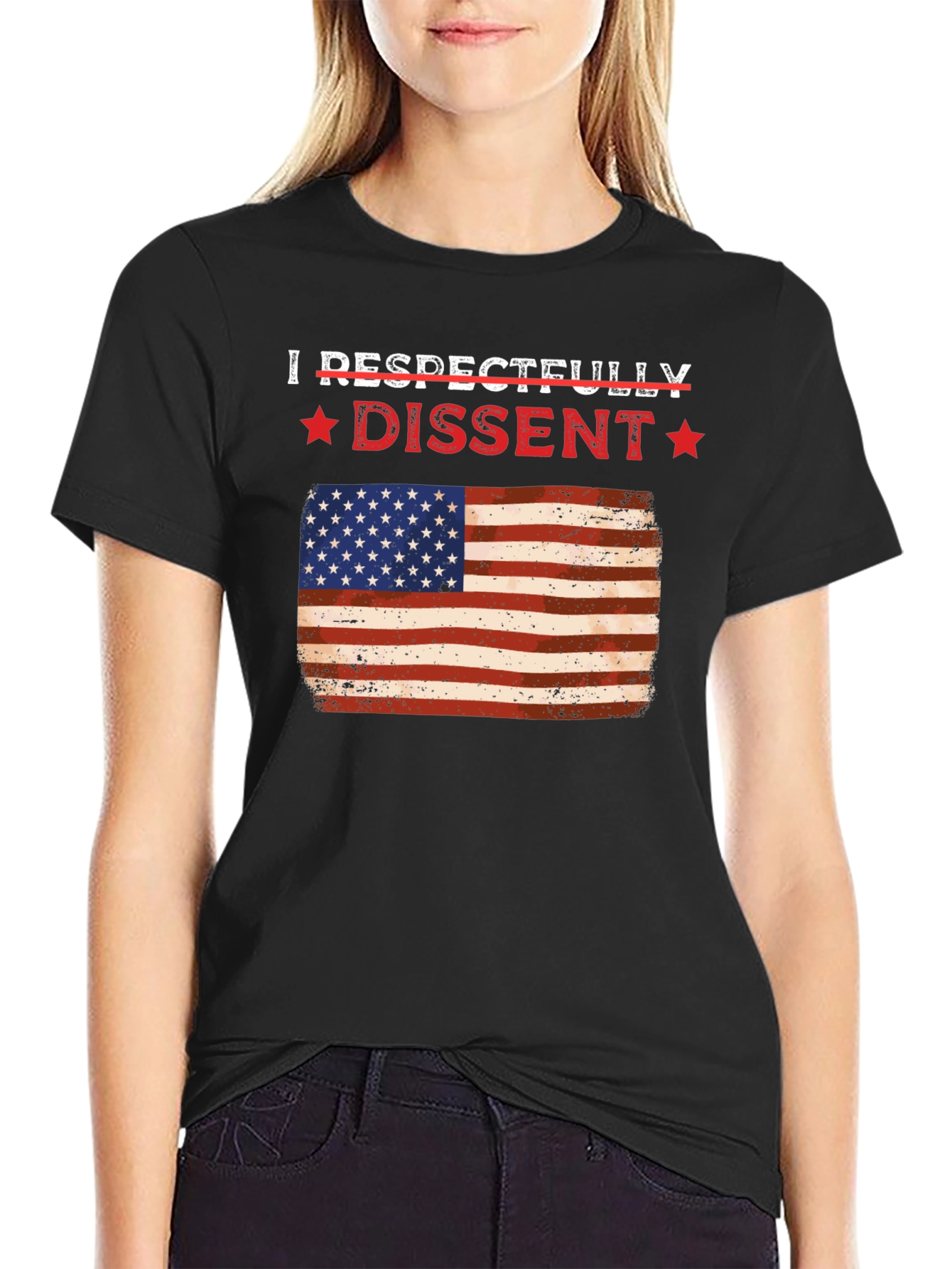 Respectfully Dissent USA Flag Graphic Tee