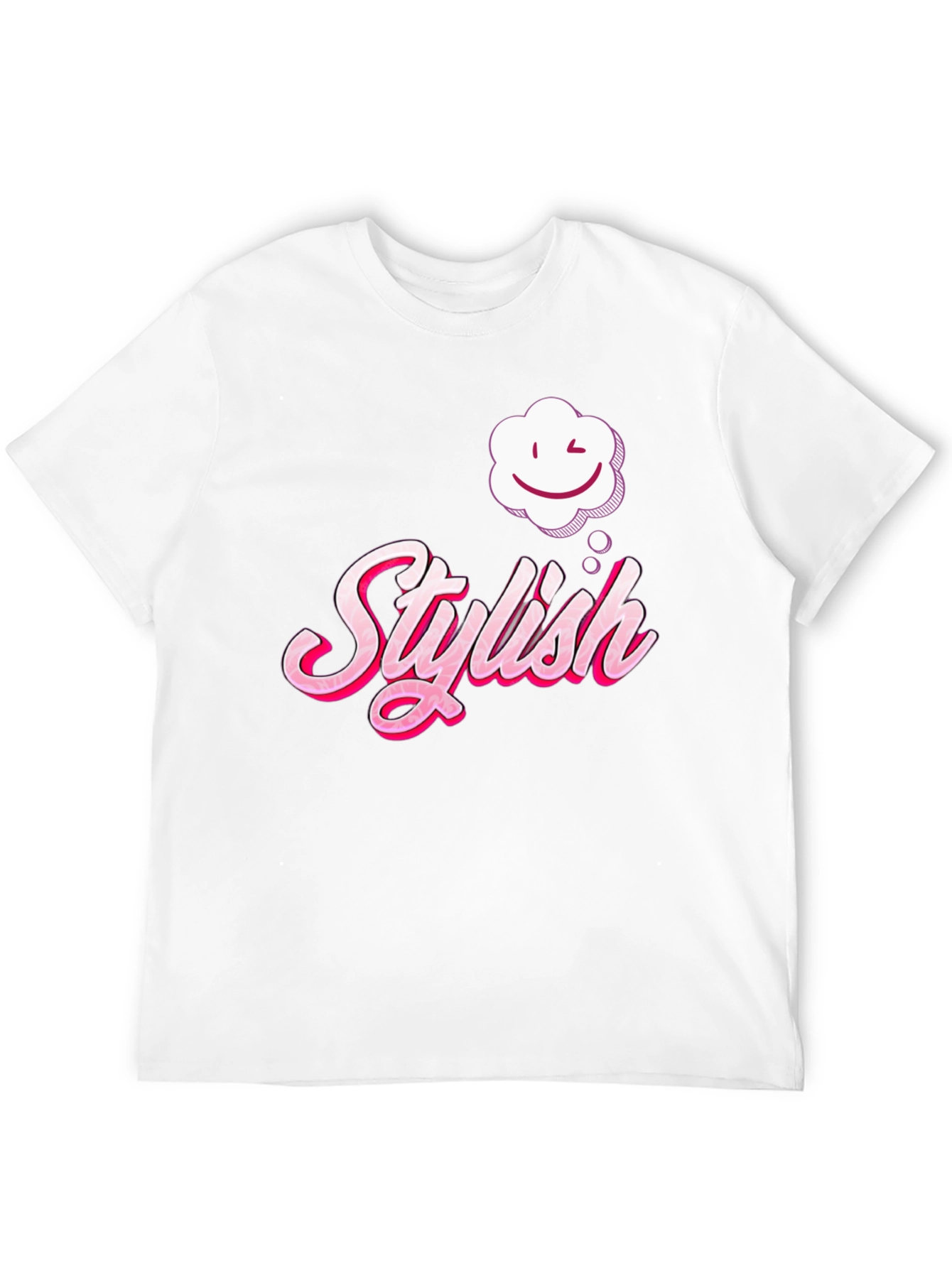 Stylish Wink Cloud Graphic Black T-Shirt