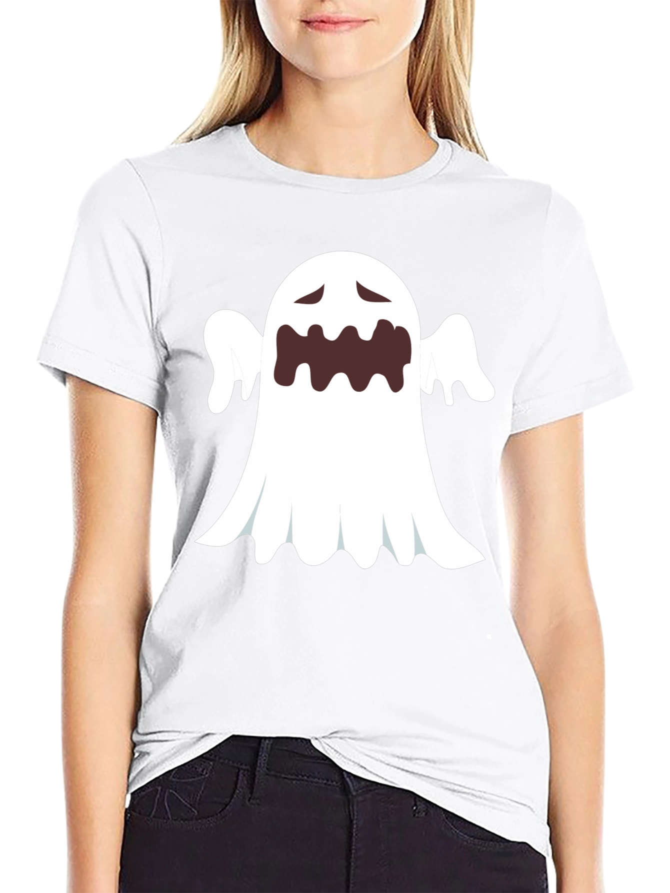 Ghost Graphic Black T-Shirt - Halloween Costume