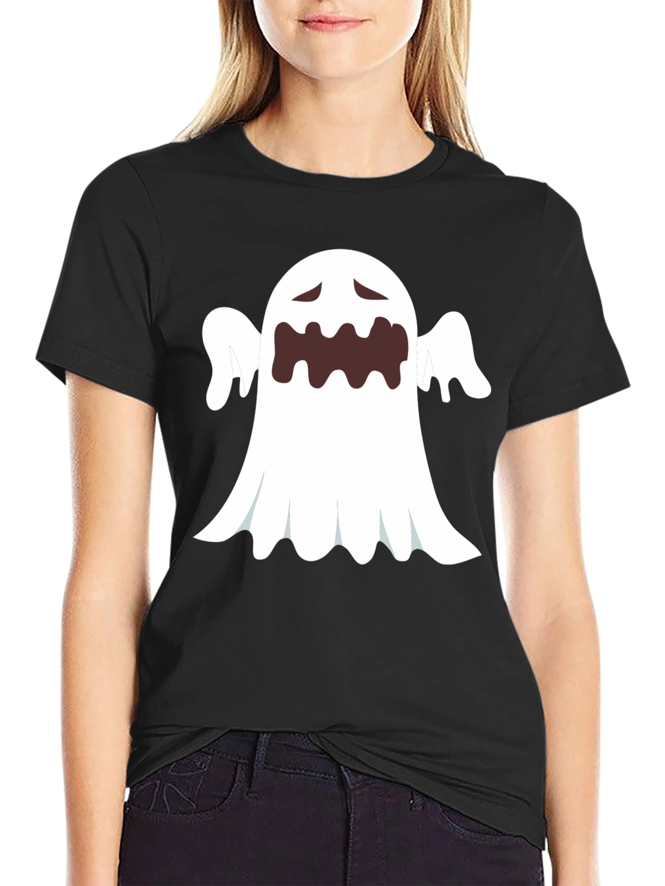 Ghost Graphic Black T-Shirt - Halloween Costume