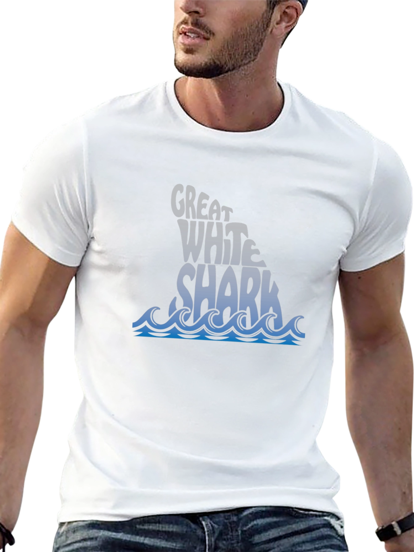 Great White Shark Graphic Tee - Ocean Lover T-Shirt