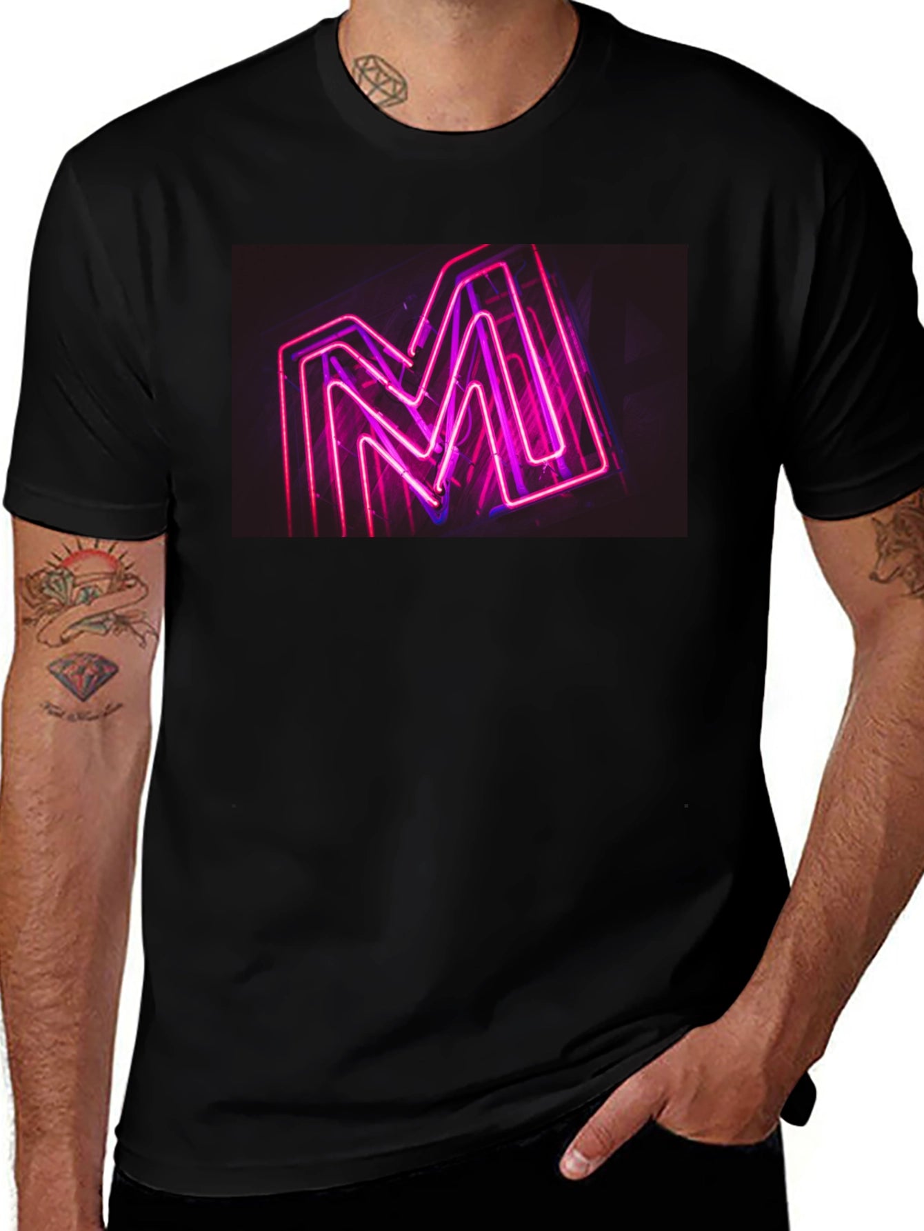 Neon M Graphic Black T-Shirt