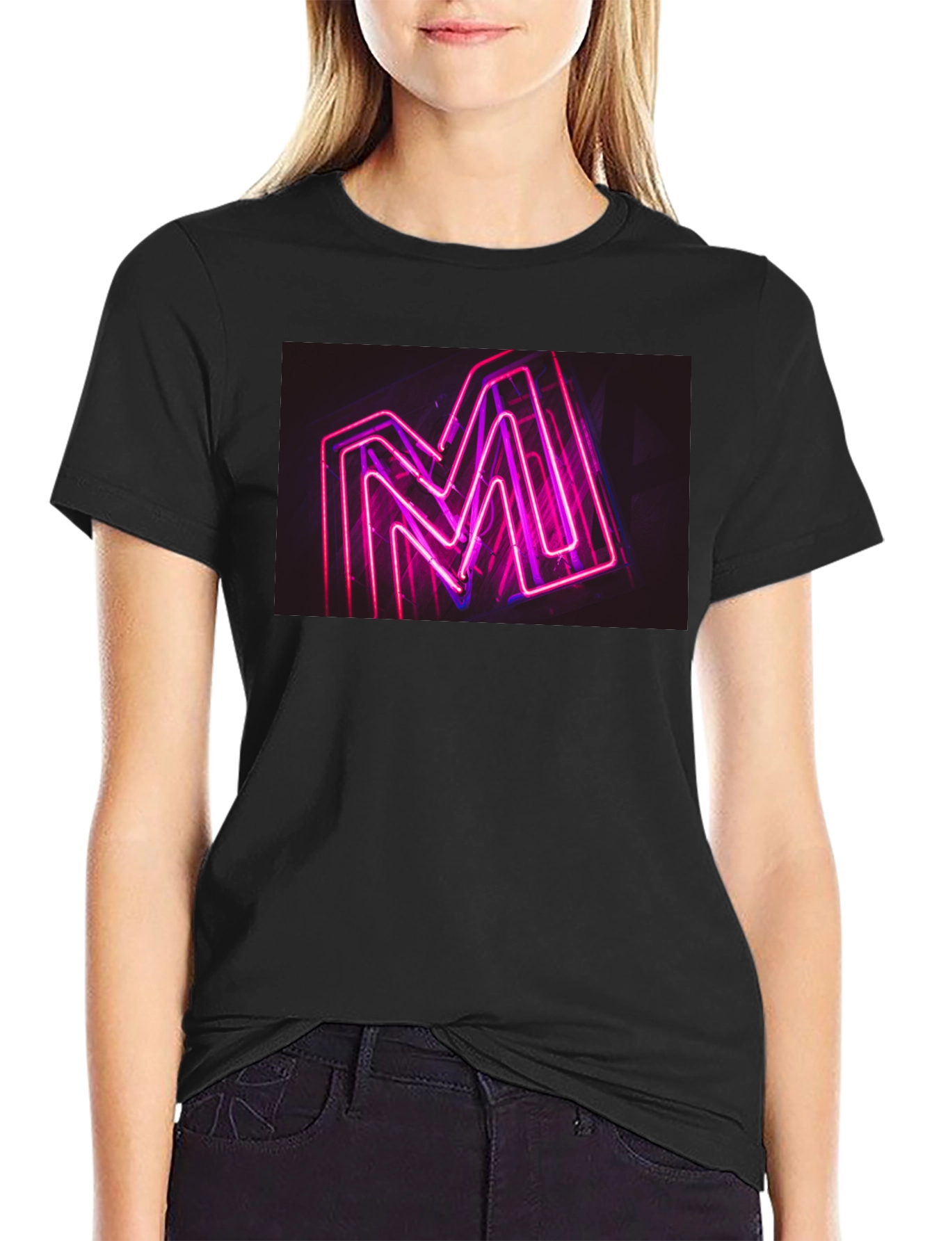 Neon M Graphic Black T-Shirt