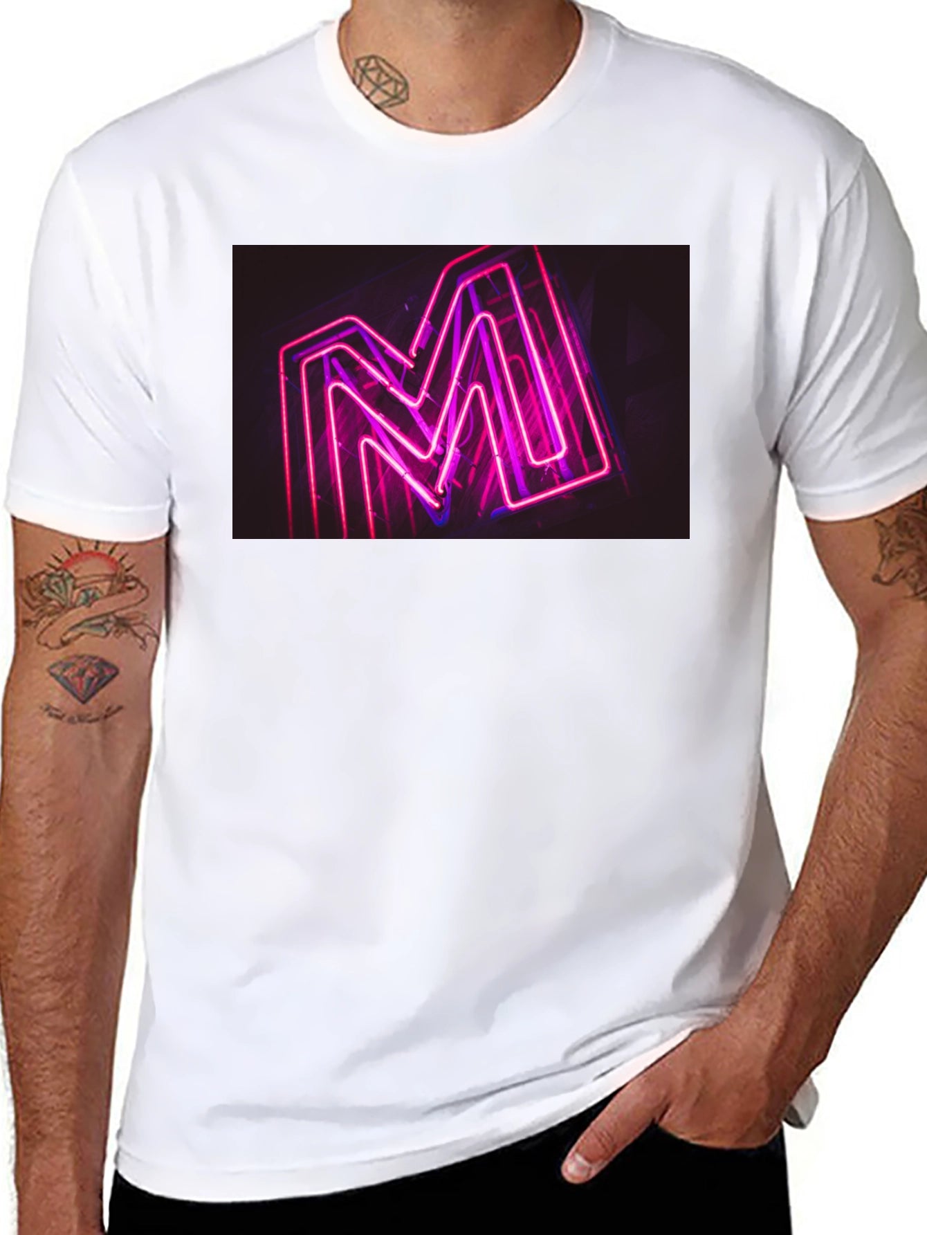 Neon M Graphic Black T-Shirt