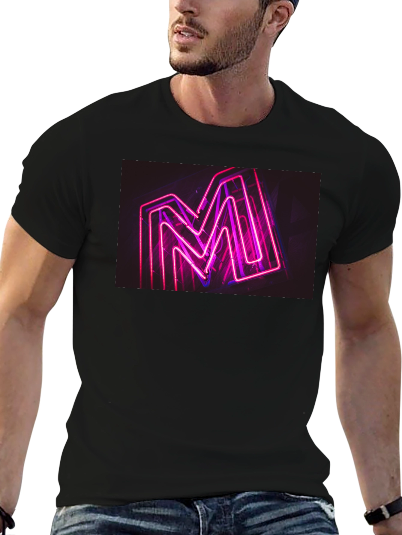 Neon M Graphic Black T-Shirt