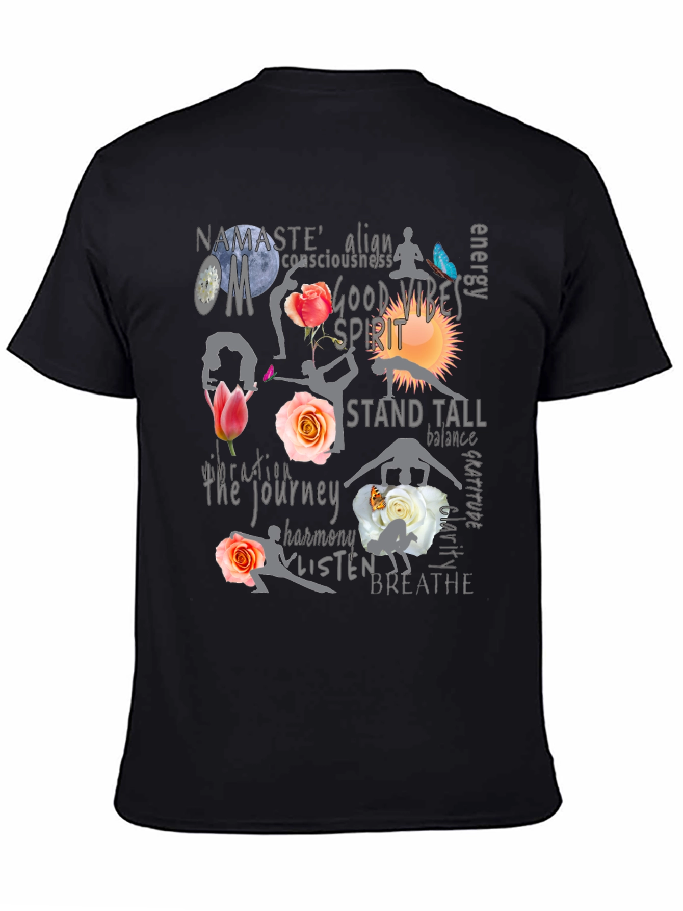 Yoga Vibes Black T-Shirt