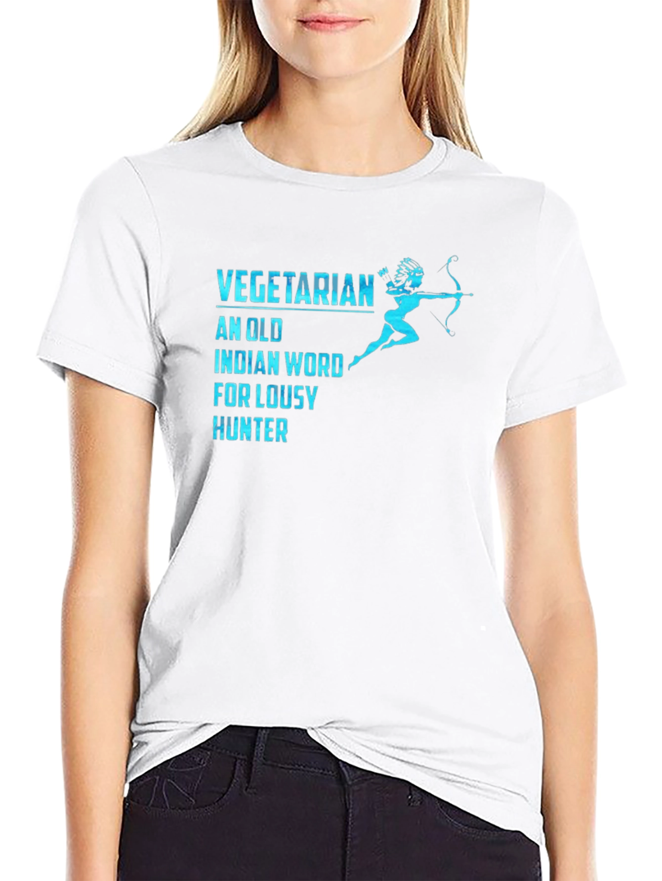 Vegetarian Lousy Hunter Funny Graphic T-Shirt