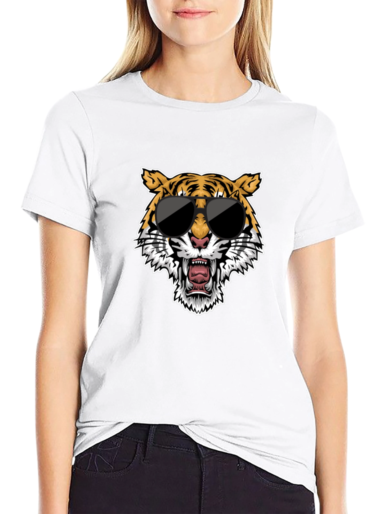 Cool Tiger Graphic Tee - Black