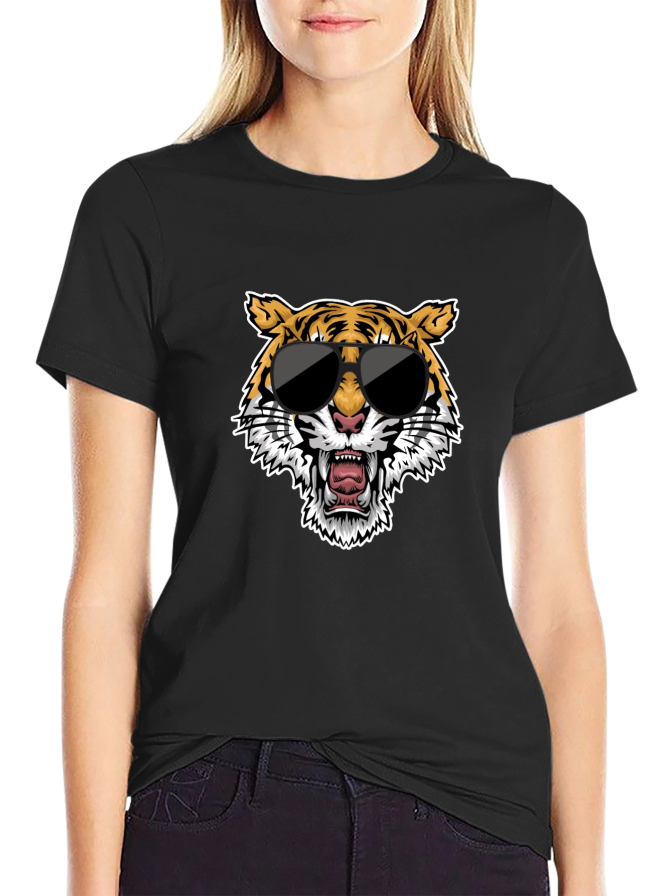Cool Tiger Graphic Tee - Black
