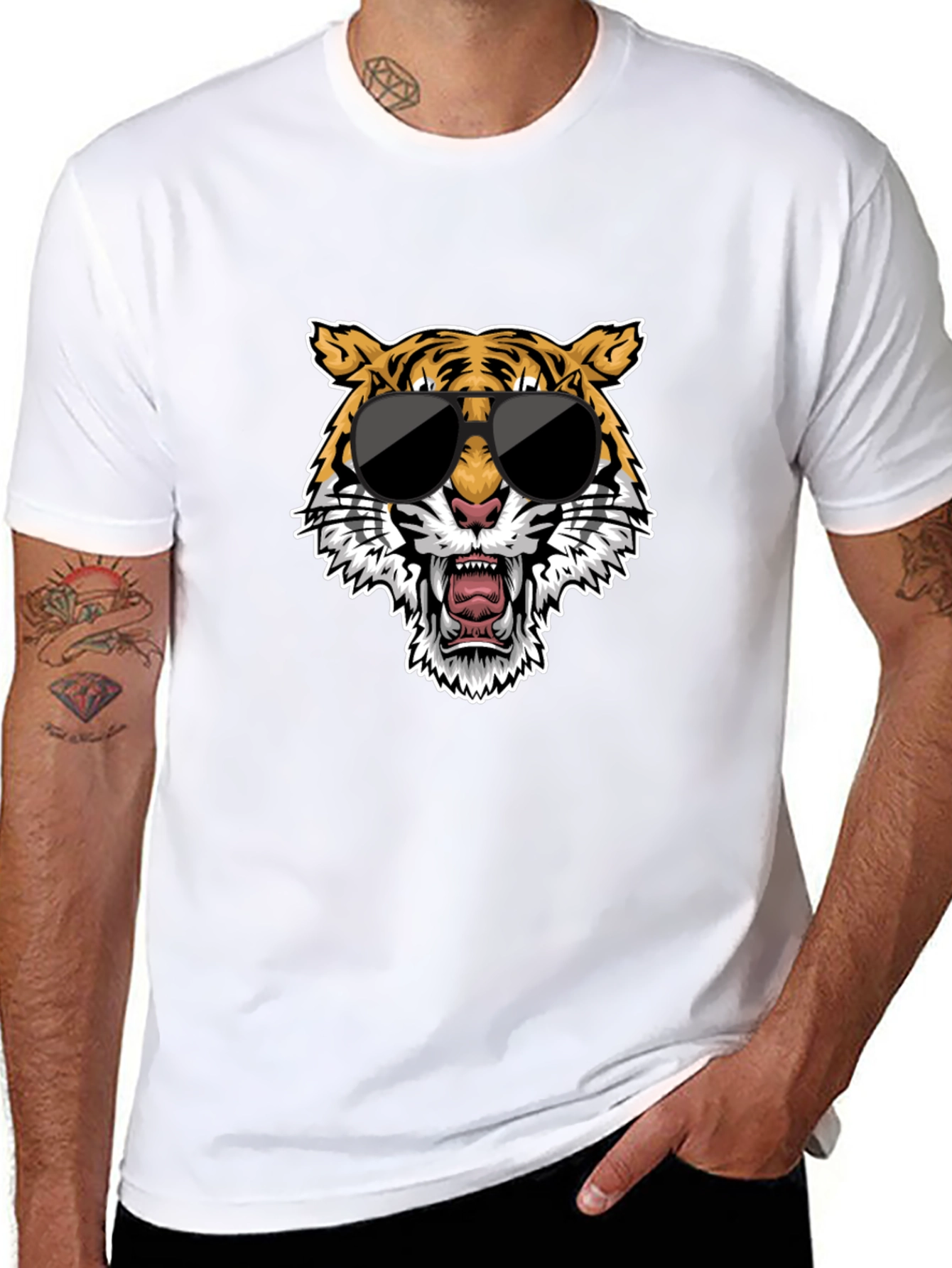 Cool Tiger Graphic Tee - Black