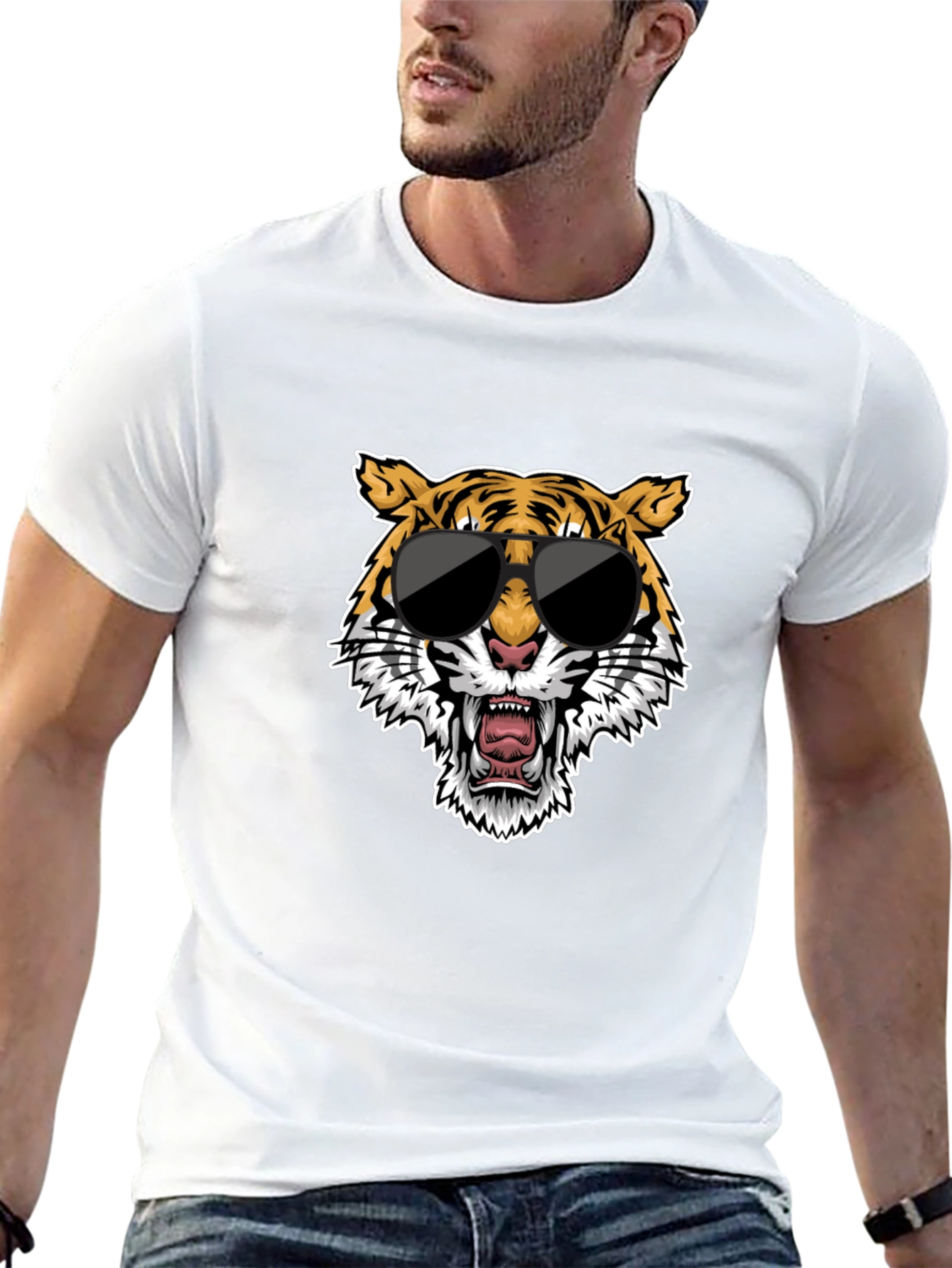 Cool Tiger Graphic Tee - Black