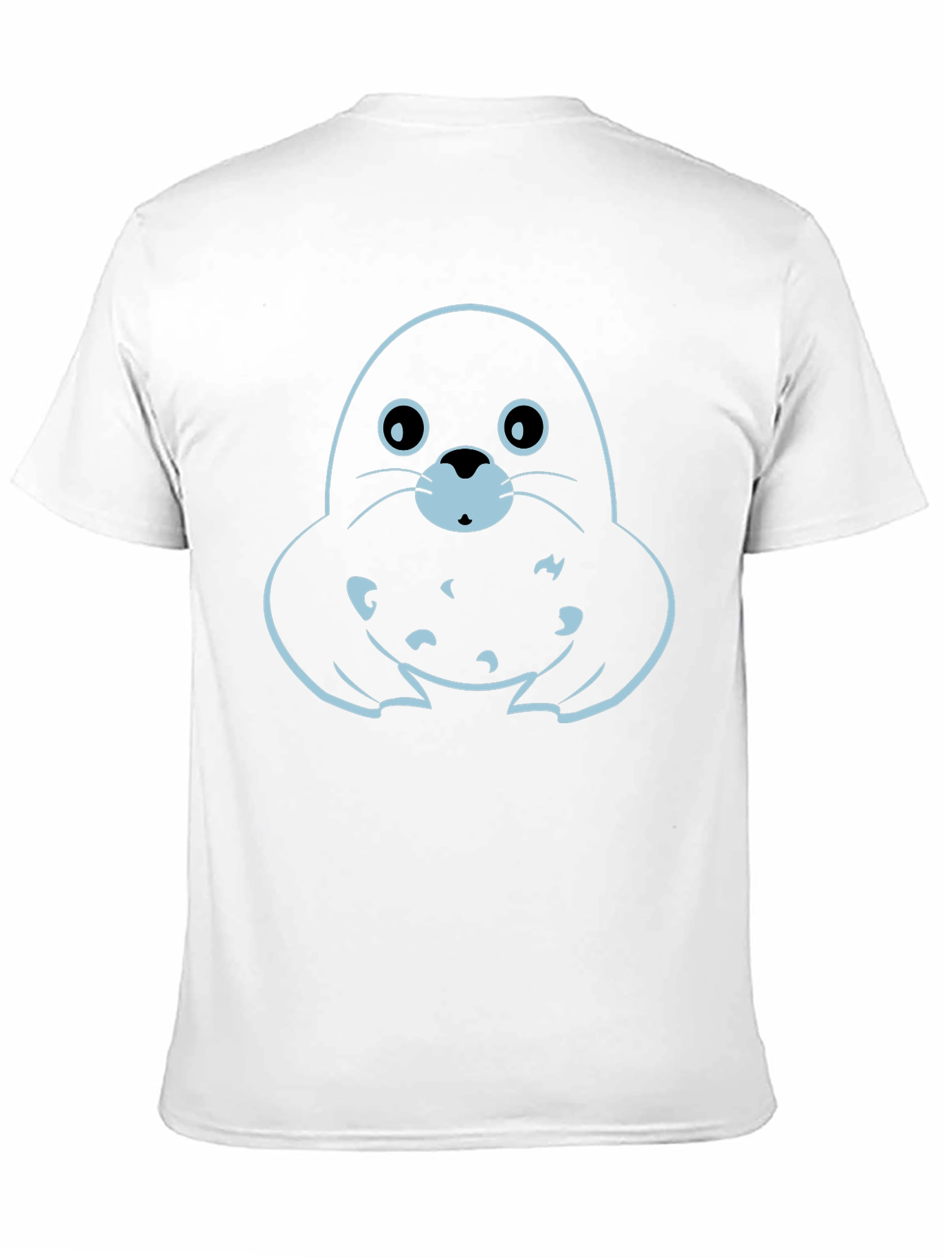 Cute Seal Graphic Tee - Black Cotton T-Shirt