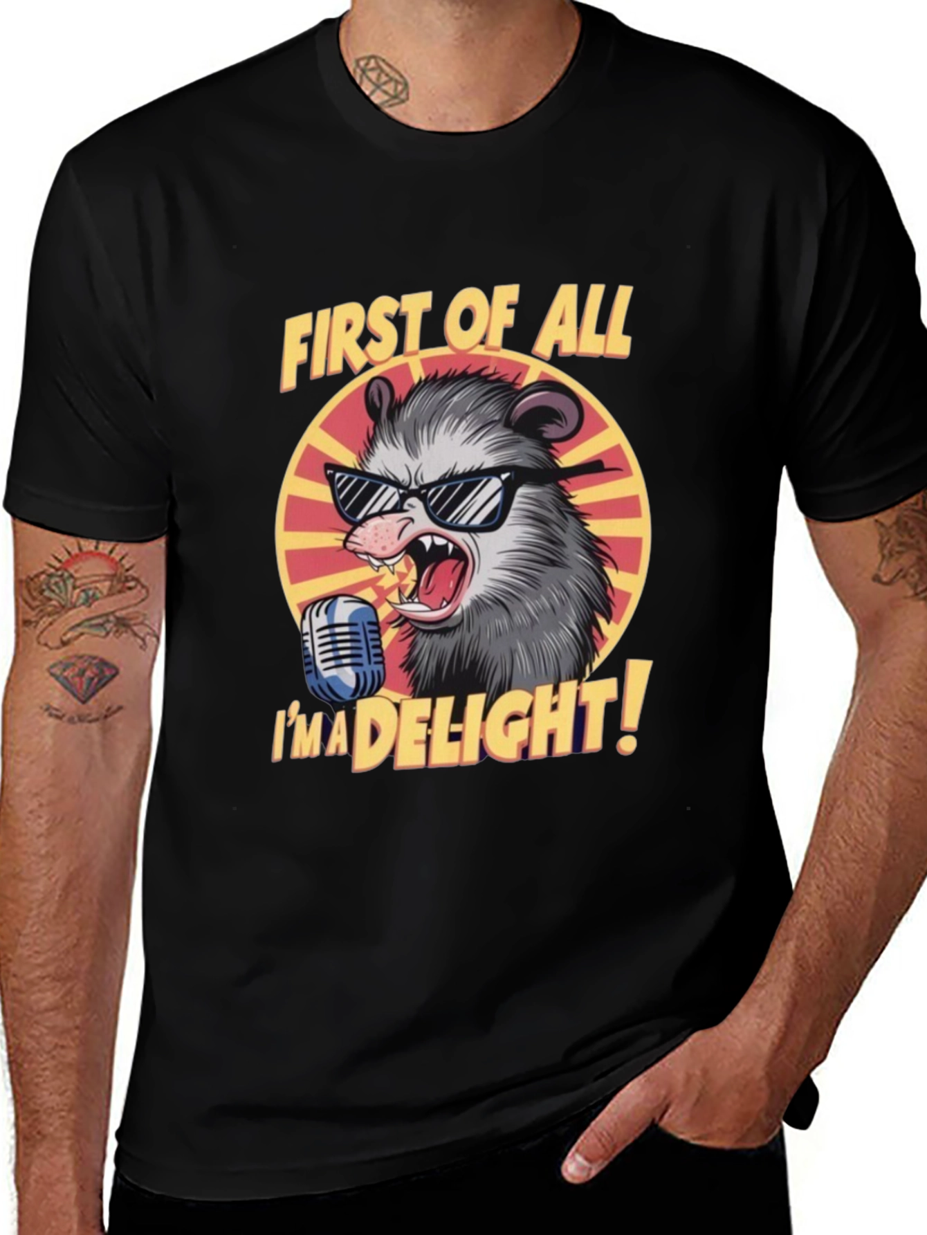 First of All Im a Delight Opossum Graphic Tee