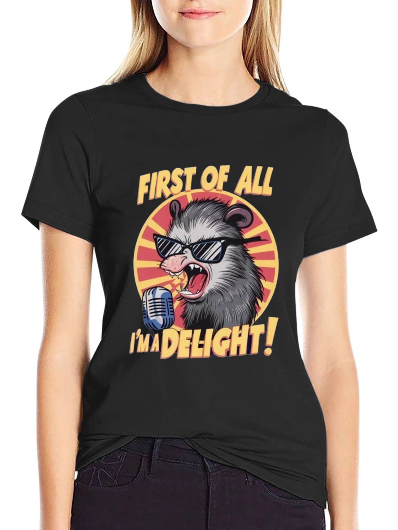 First of All Im a Delight Opossum Graphic Tee