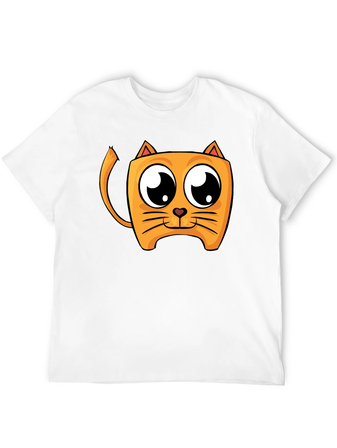 Cartoon Cat Graphic Black T-Shirt