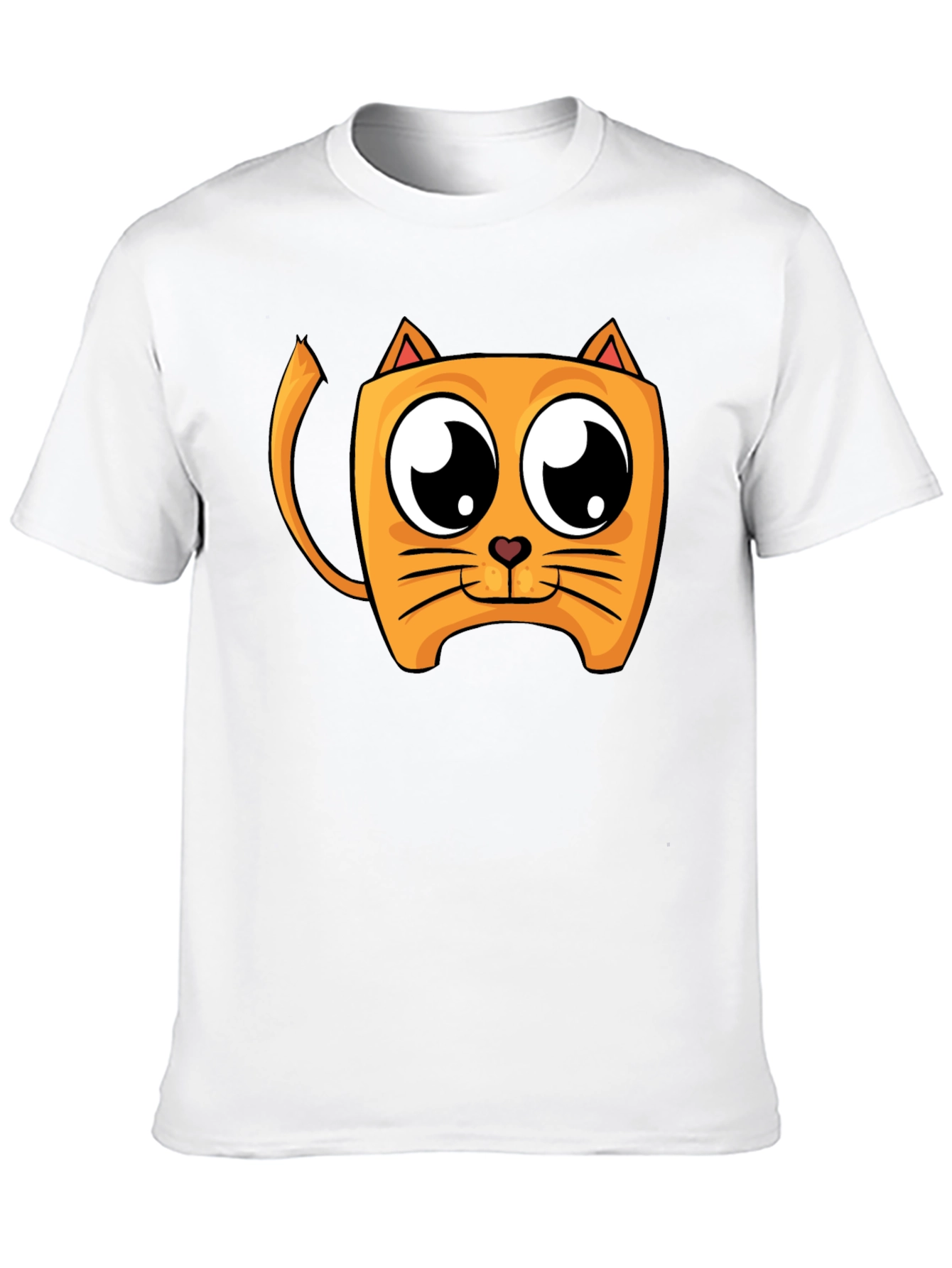 Cartoon Cat Graphic Black T-Shirt