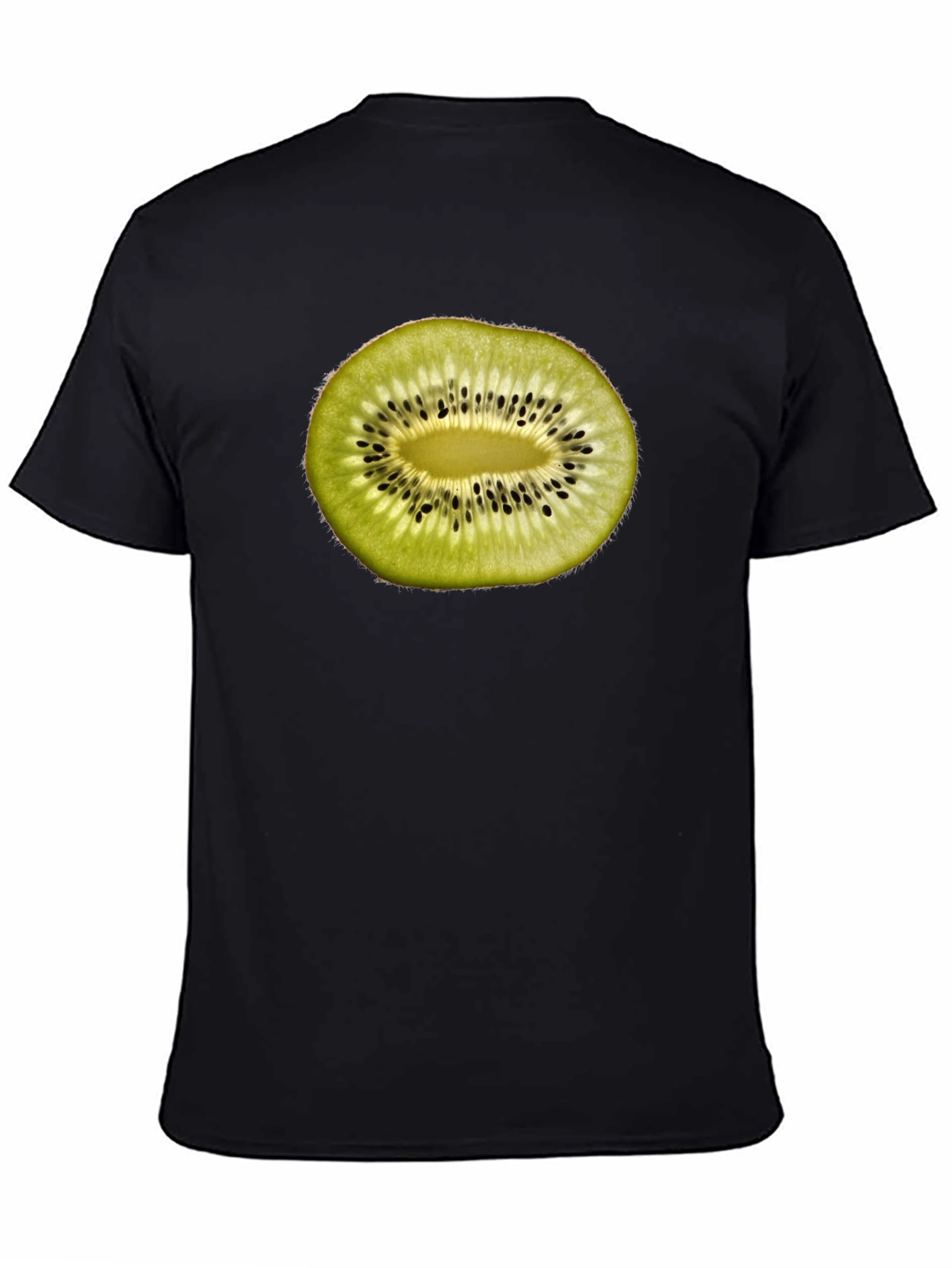 Kiwi Fruit Slice Graphic T-Shirt - Black