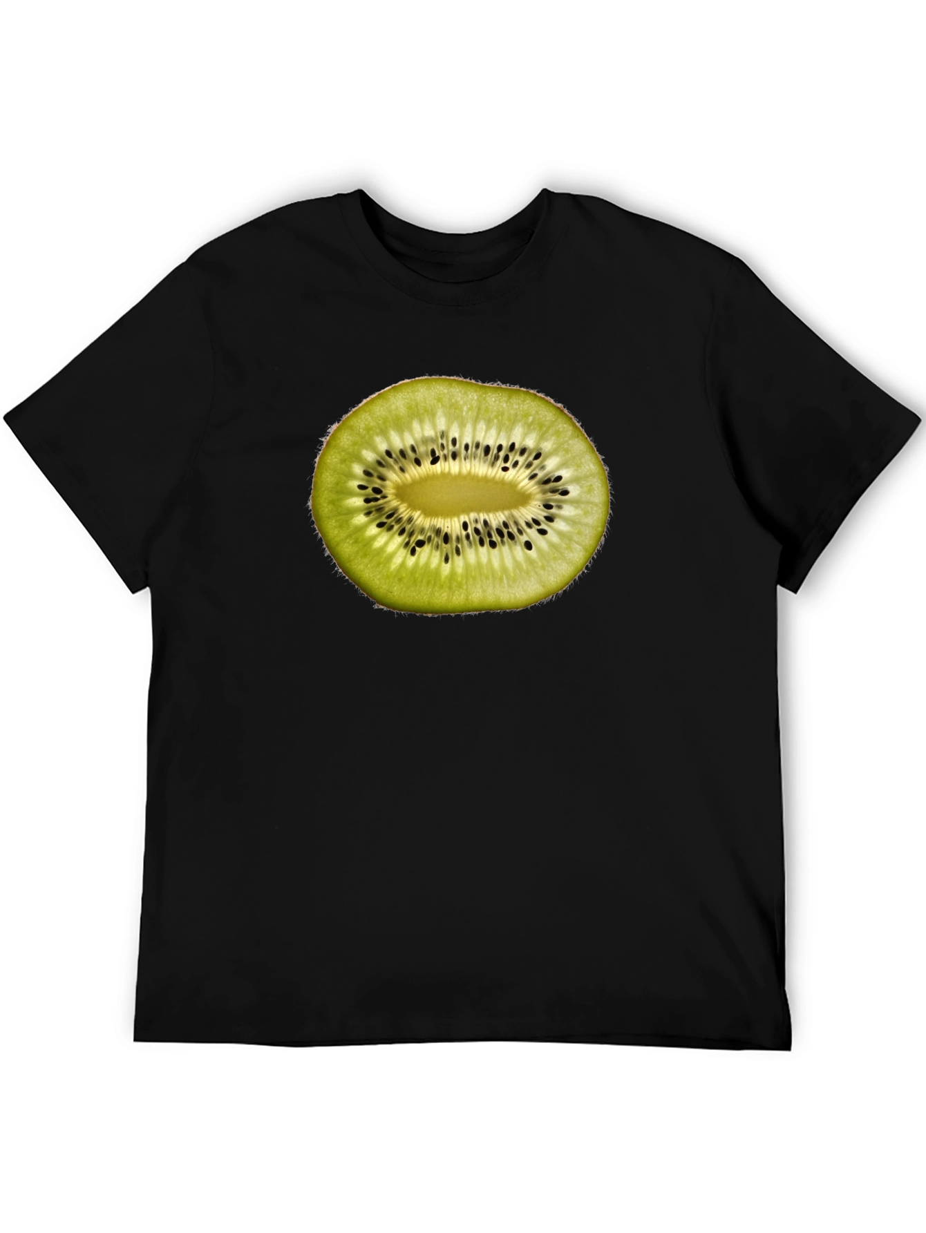 Kiwi Fruit Slice Graphic T-Shirt - Black