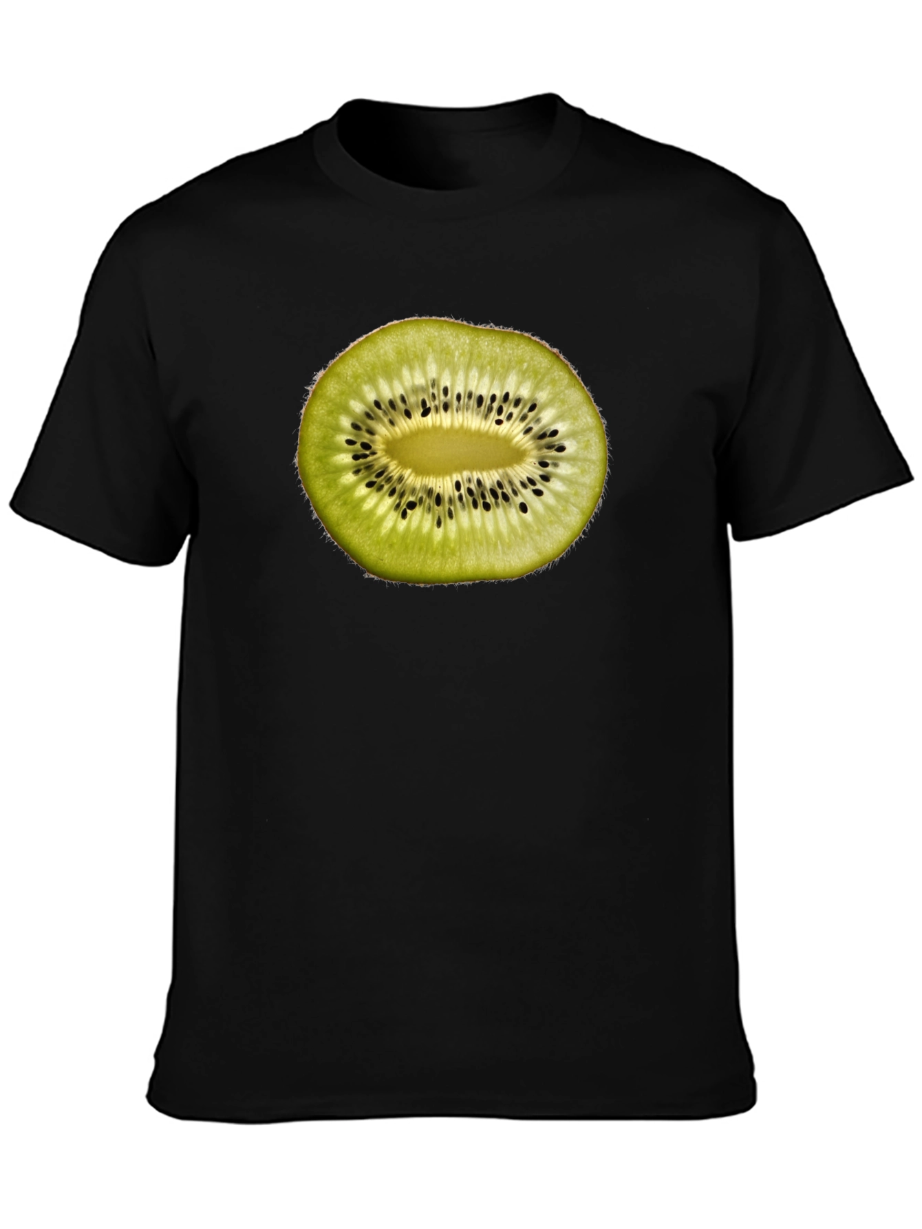 Kiwi Fruit Slice Graphic T-Shirt - Black