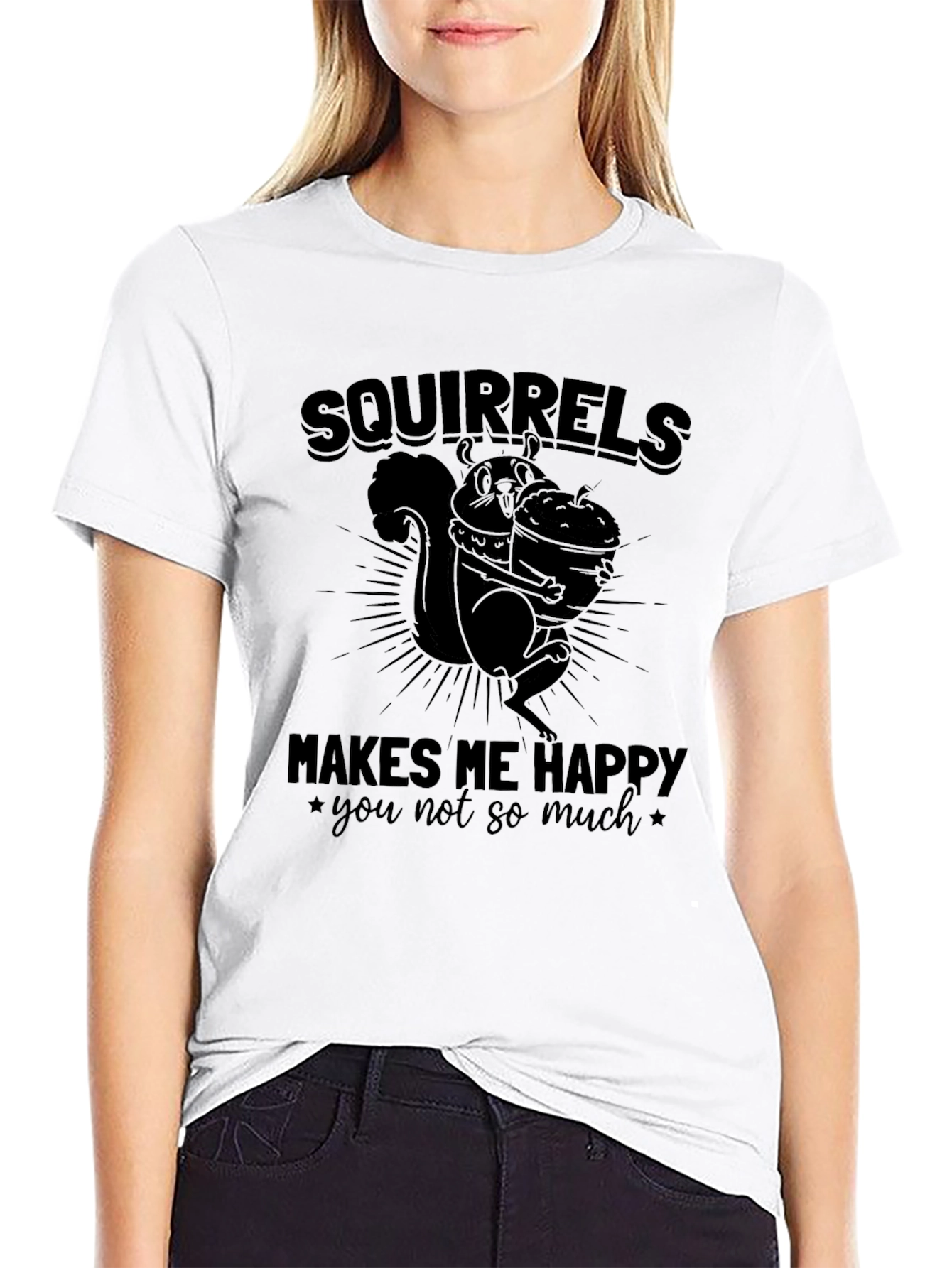 Squirrels Make Me Happy Graphic T-Shirt