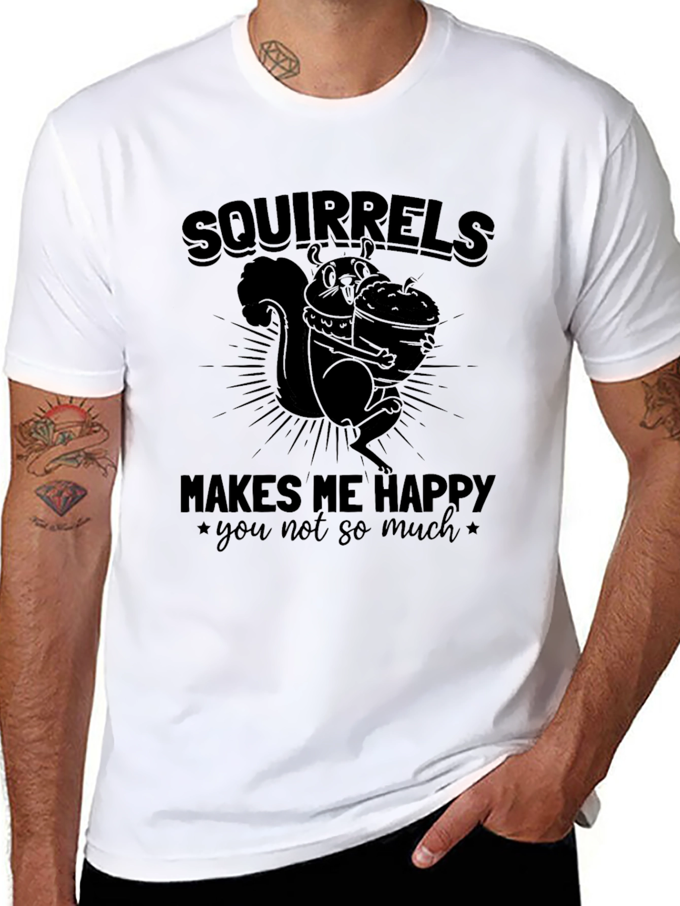 Squirrels Make Me Happy Graphic T-Shirt