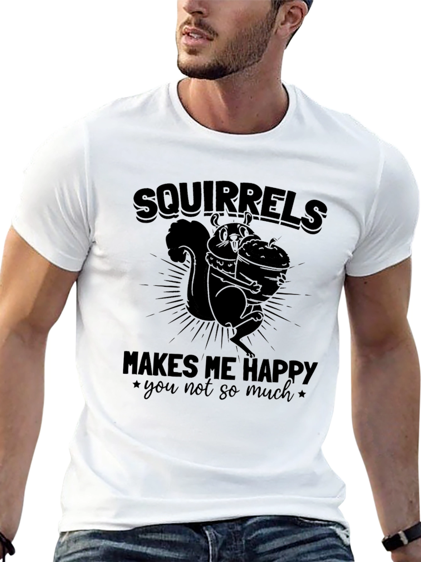 Squirrels Make Me Happy Graphic T-Shirt