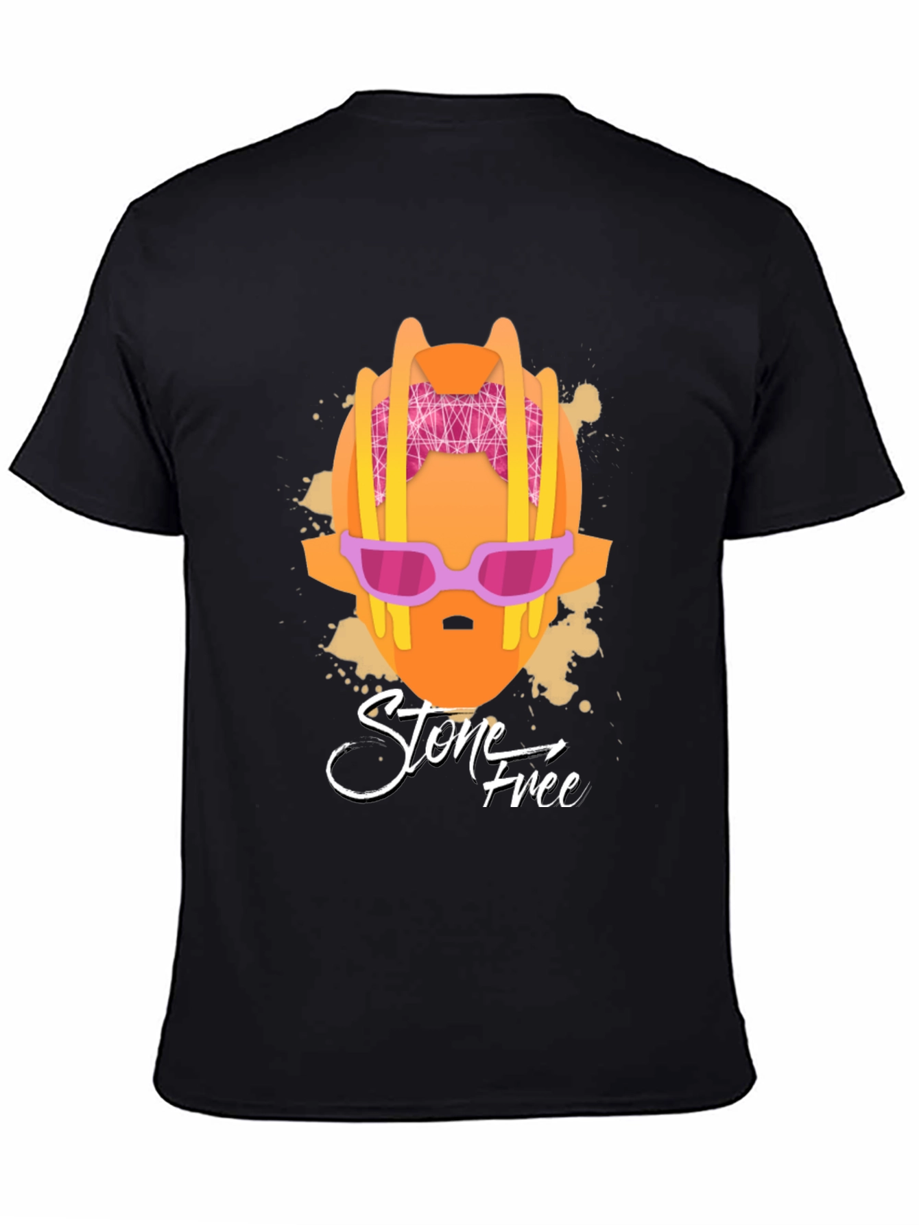 Stone Free Graphic T-Shirt - Black Cotton Tee