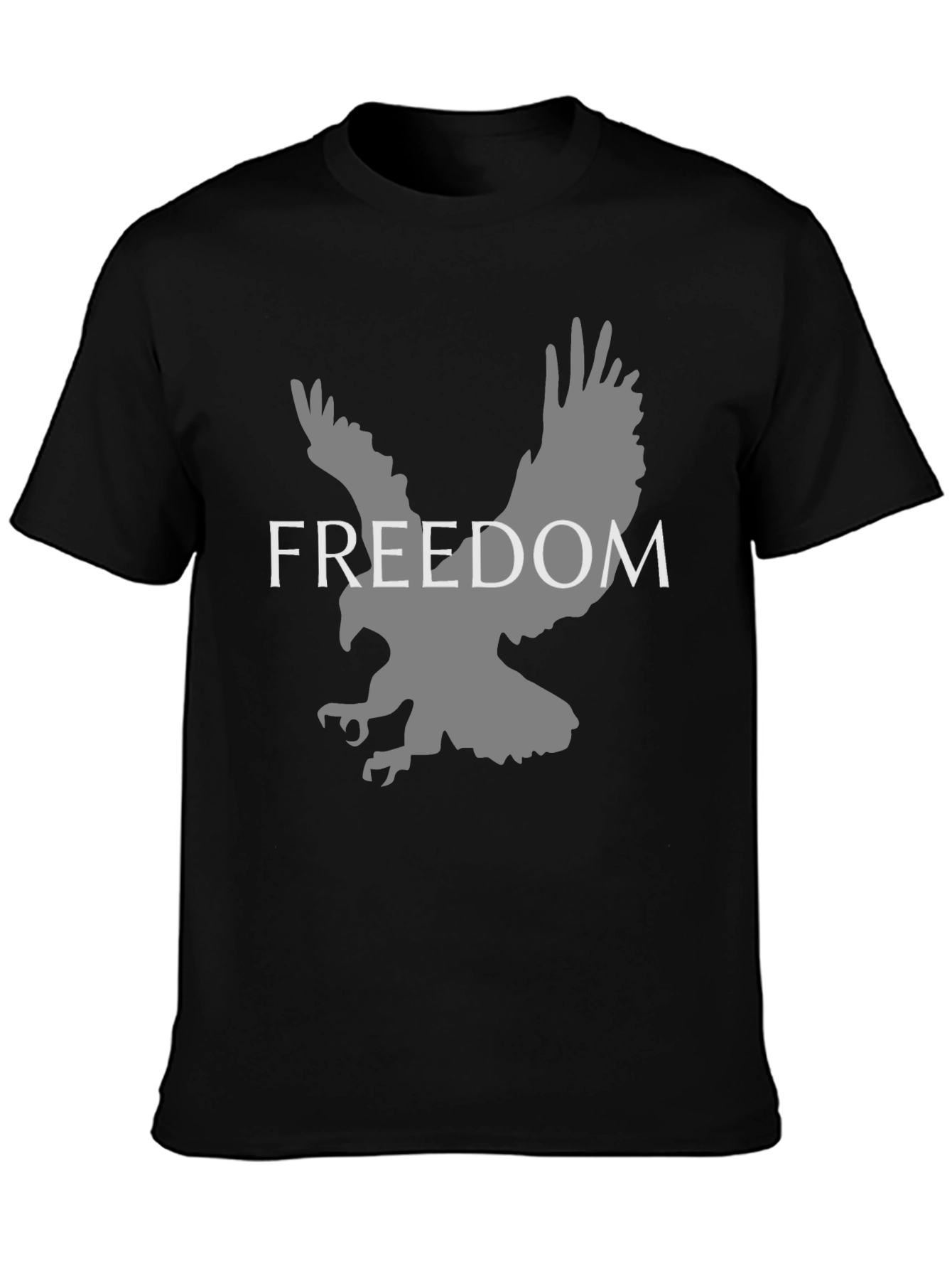 Freedom Eagle Graphic Tee - Black Cotton Blend