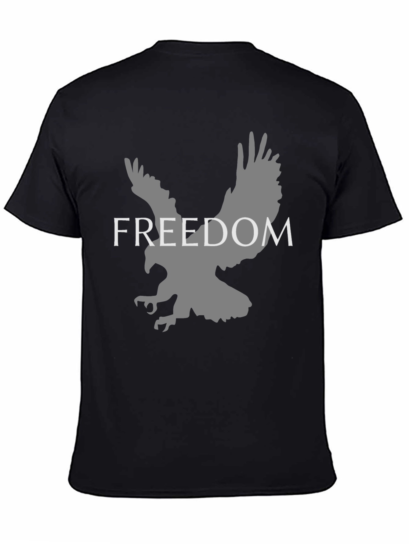 Freedom Eagle Graphic Tee - Black Cotton Blend