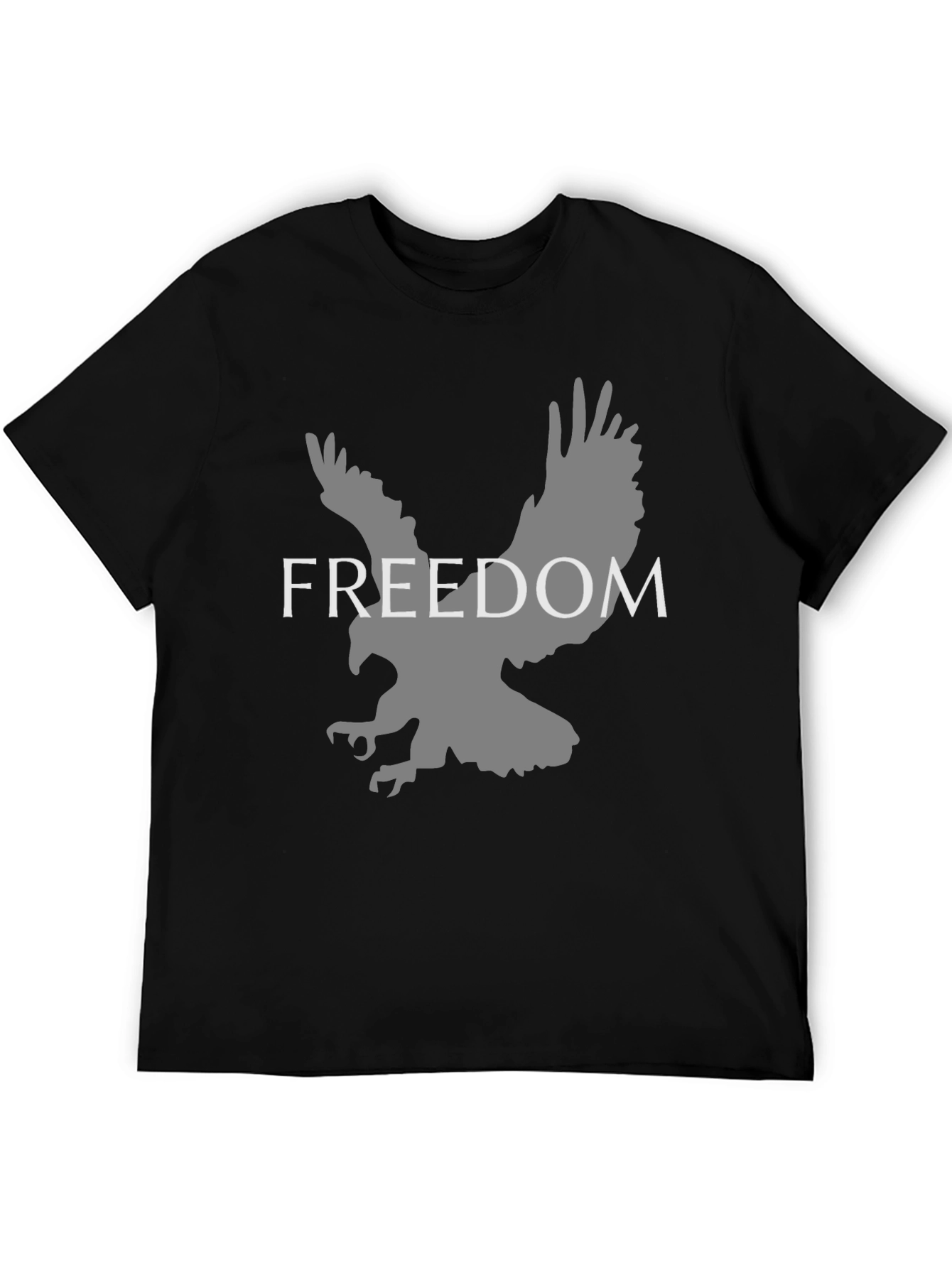 Freedom Eagle Graphic Tee - Black Cotton Blend