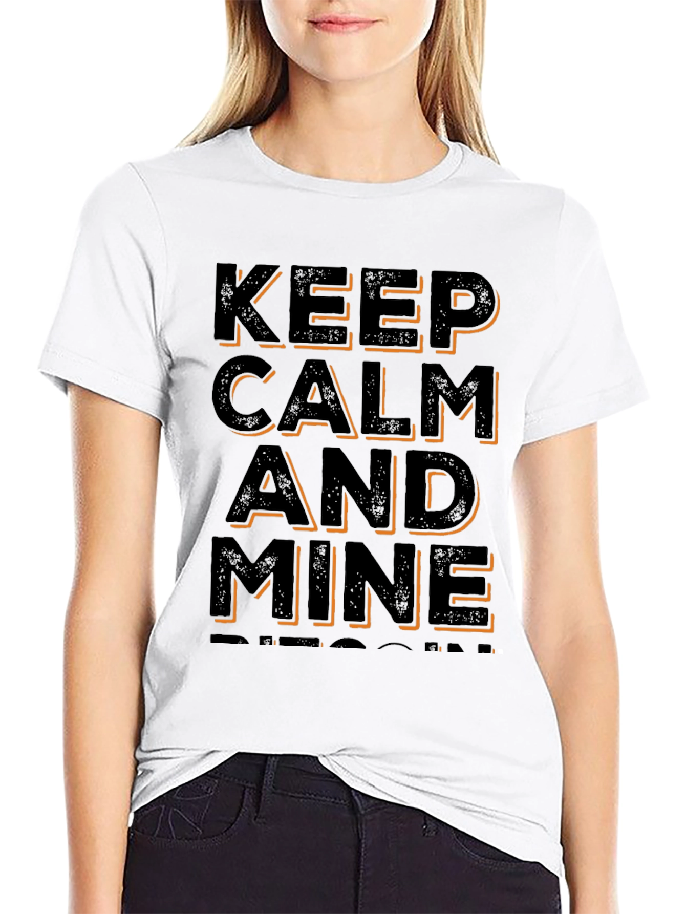 Keep Calm and Mine Bitcoin Black T-Shirt