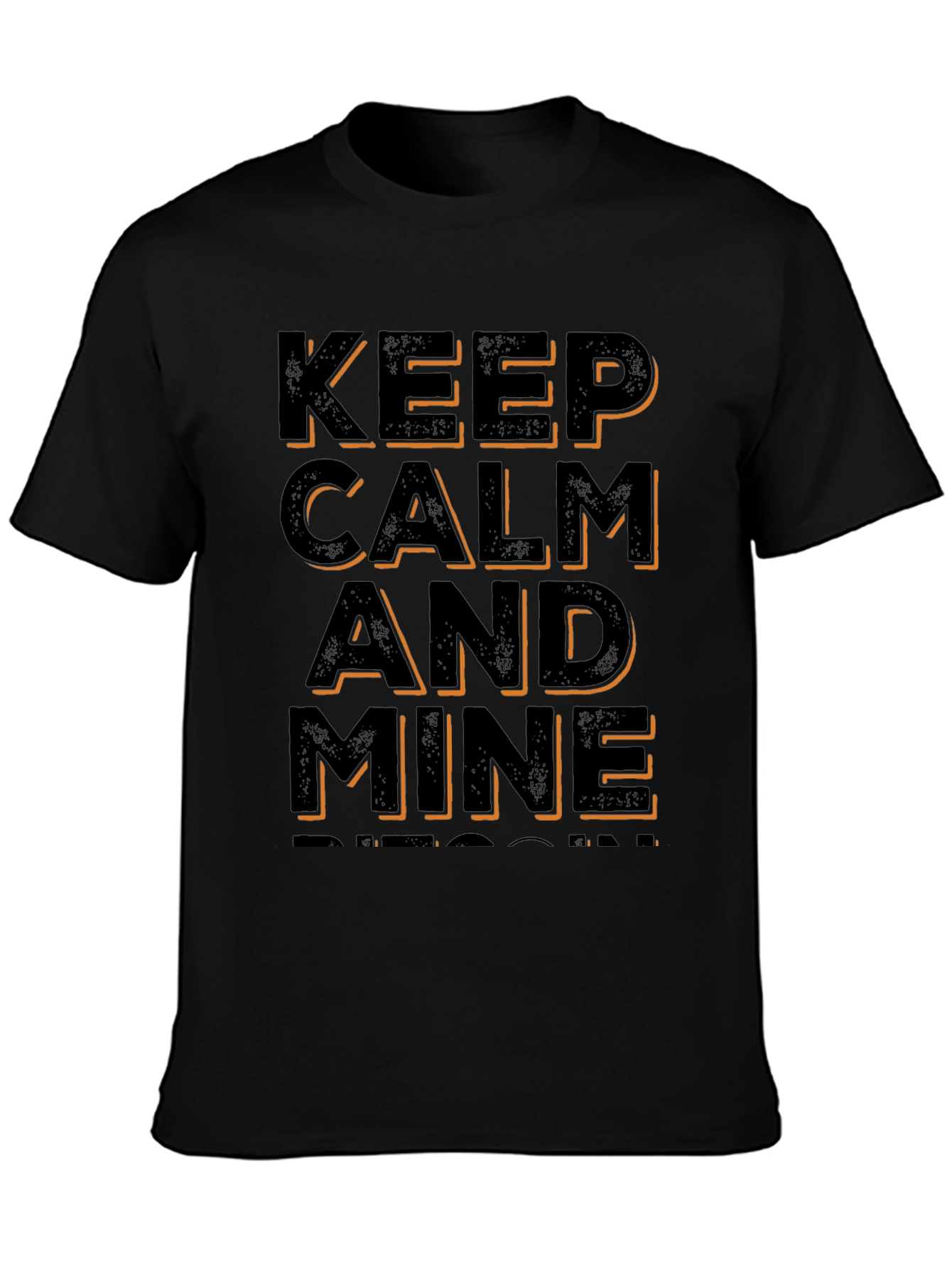 Keep Calm and Mine Bitcoin Black T-Shirt
