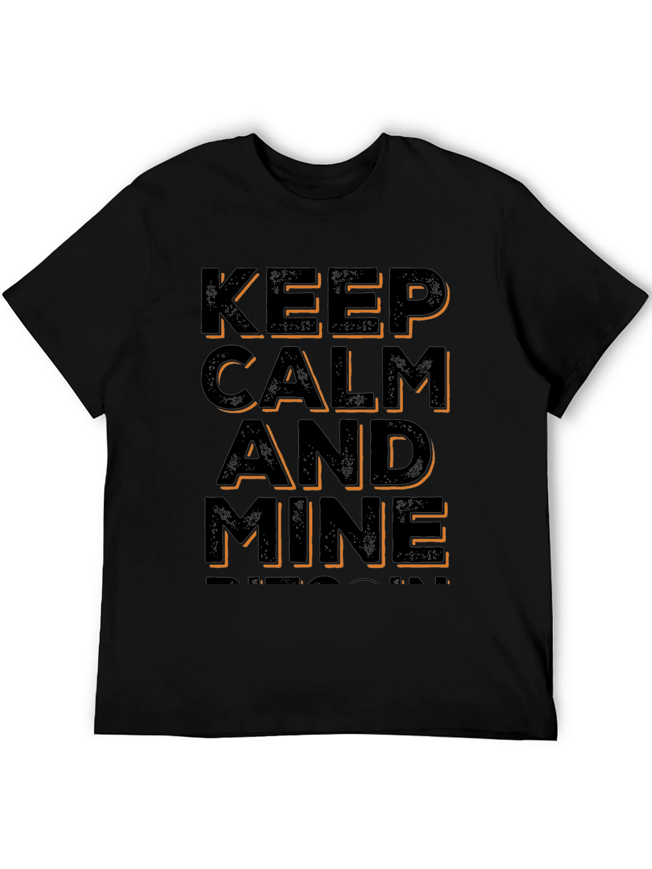 Keep Calm and Mine Bitcoin Black T-Shirt