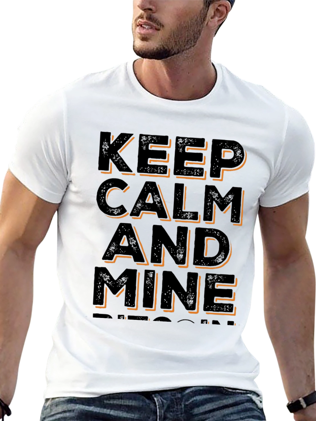 Keep Calm and Mine Bitcoin Black T-Shirt