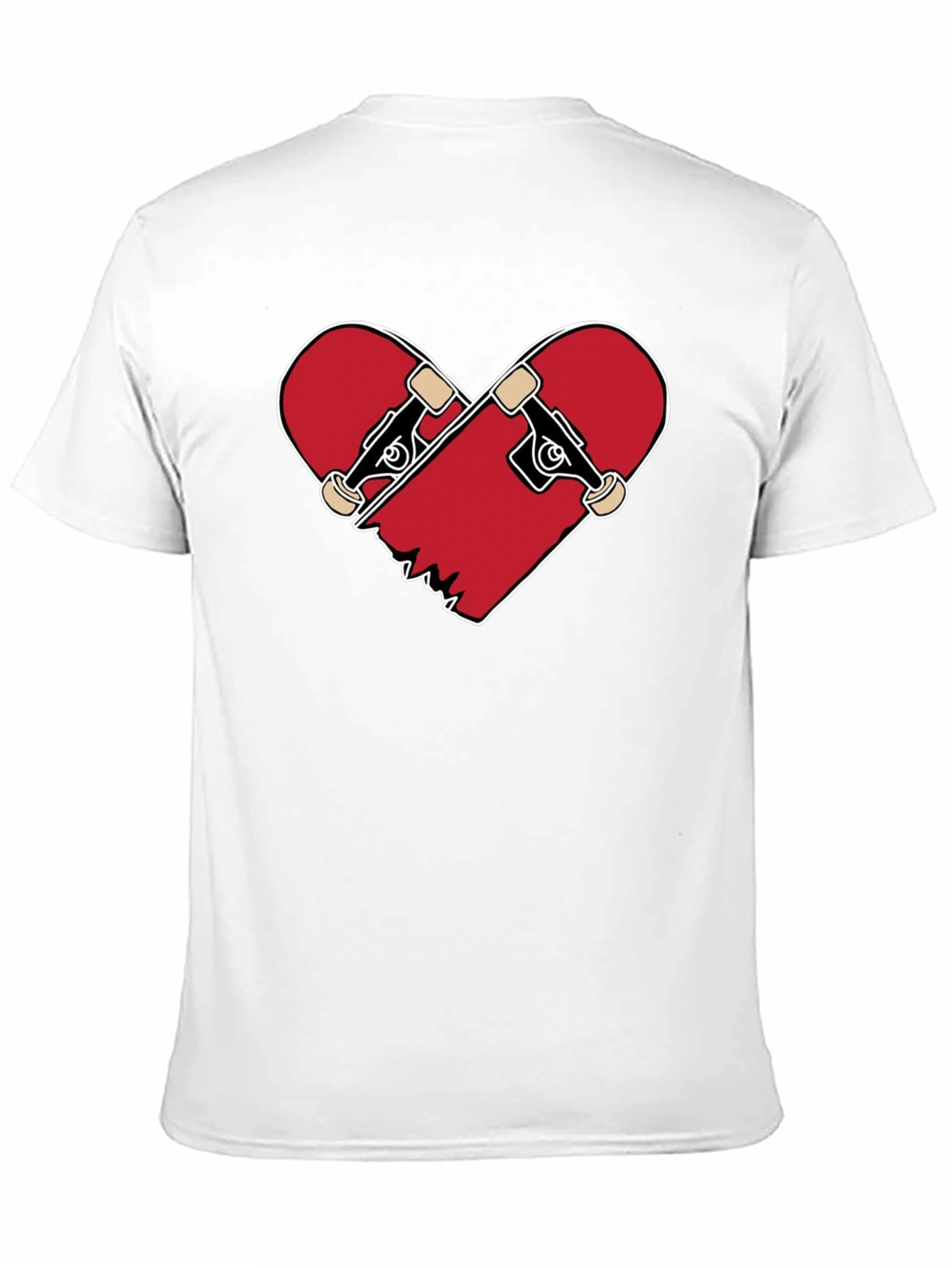Heart Broken Skateboard T-Shirt - Black Crew Neck Tee