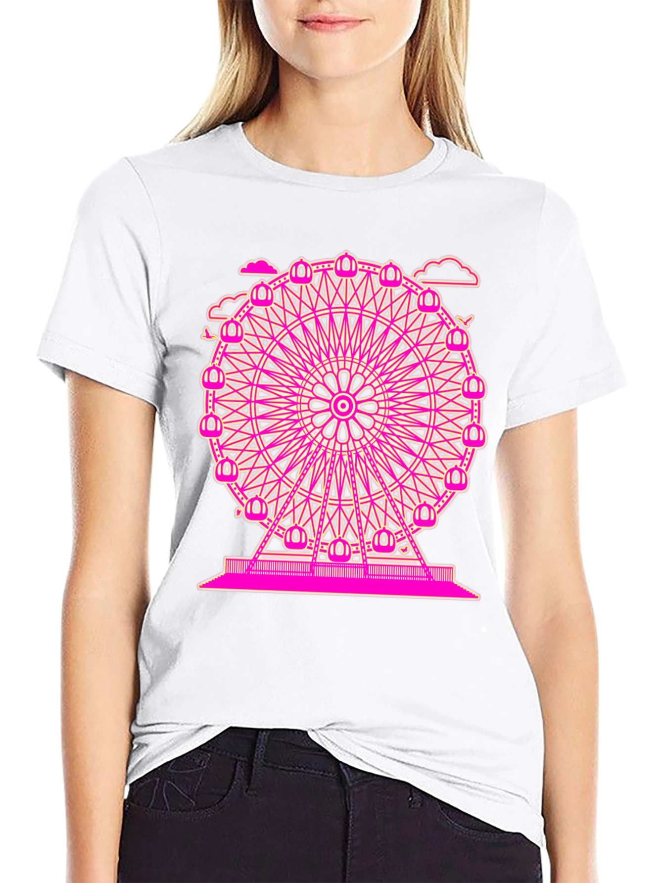 Ferris Wheel Graphic Black T-Shirt
