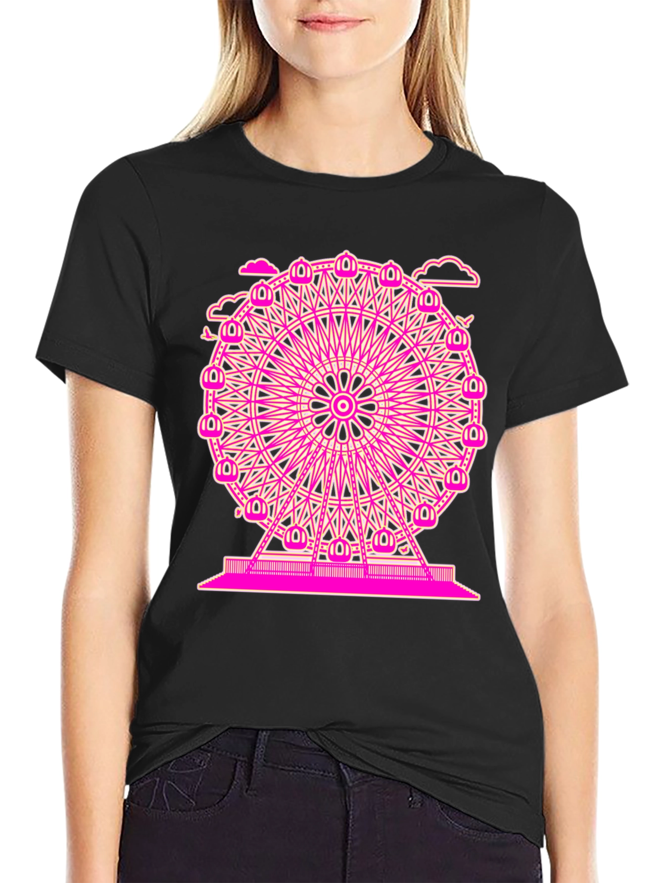 Ferris Wheel Graphic Black T-Shirt
