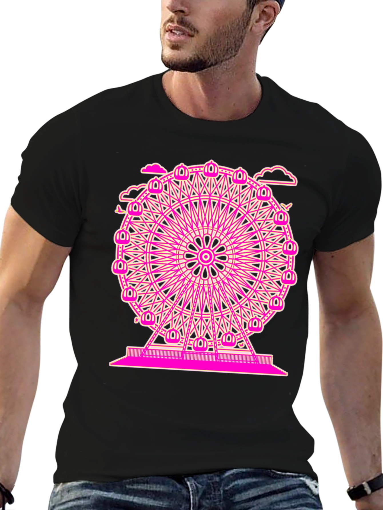 Ferris Wheel Graphic Black T-Shirt